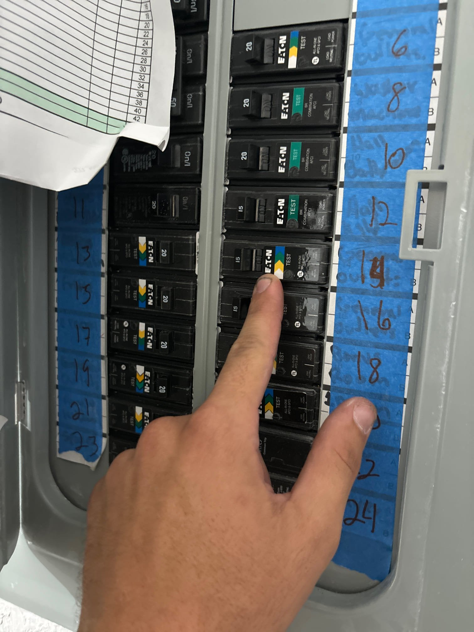 Cut in new receptacle in closet get power from recep on the other side of the wall
Install new AFCI GFCI breaker on bedroom circuit 
*** while working on closet recep found the bedroom has no connection to ground ( along with other circuits in the home other circuits are on AFCI GFCI breakers so still protected) installing a AFCI GFCI breaker to protect the circuit 