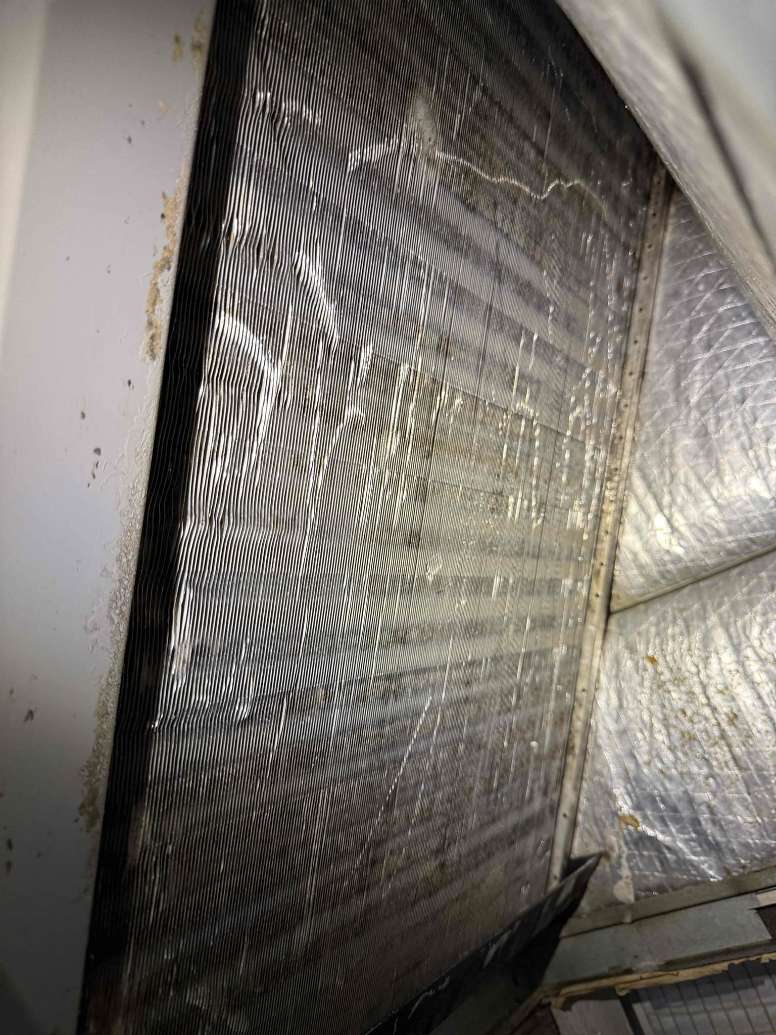 Performed an in place evaporator coil clean. Replaced UV insulation and indoor insulation on suction lines. Charge system with 2 pounds of refrigerant. Achieved a superheat of 6 to 8°. System is cooling properly at this time. Next maintenance will check pressures to determine if there is a leak within the system. System temperature split is 20°.