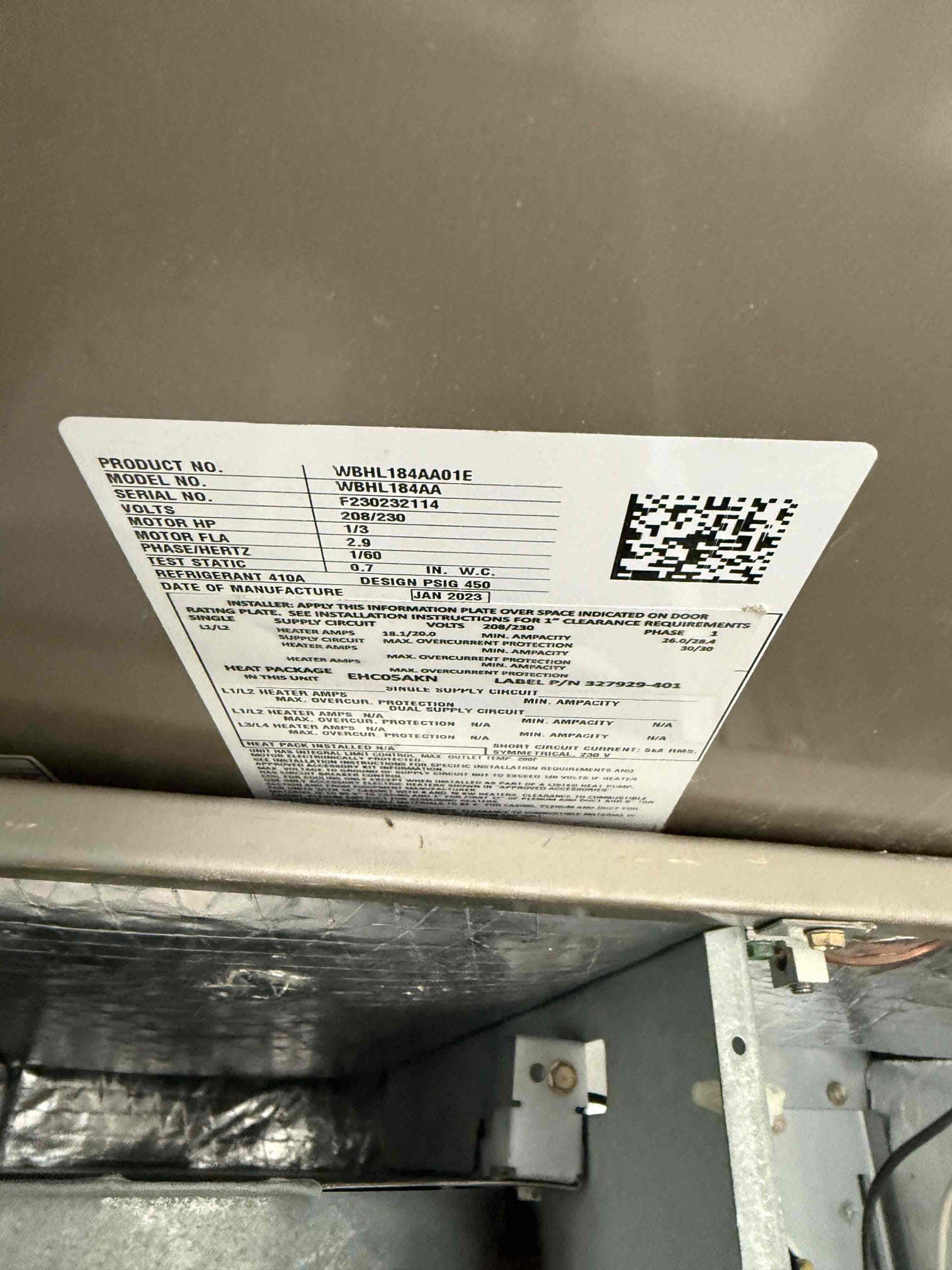 On arrival found downstairs unit not cooling due to leak in evaporator coil. Will submit estimate for coil replacement. Unit not cooling. 
