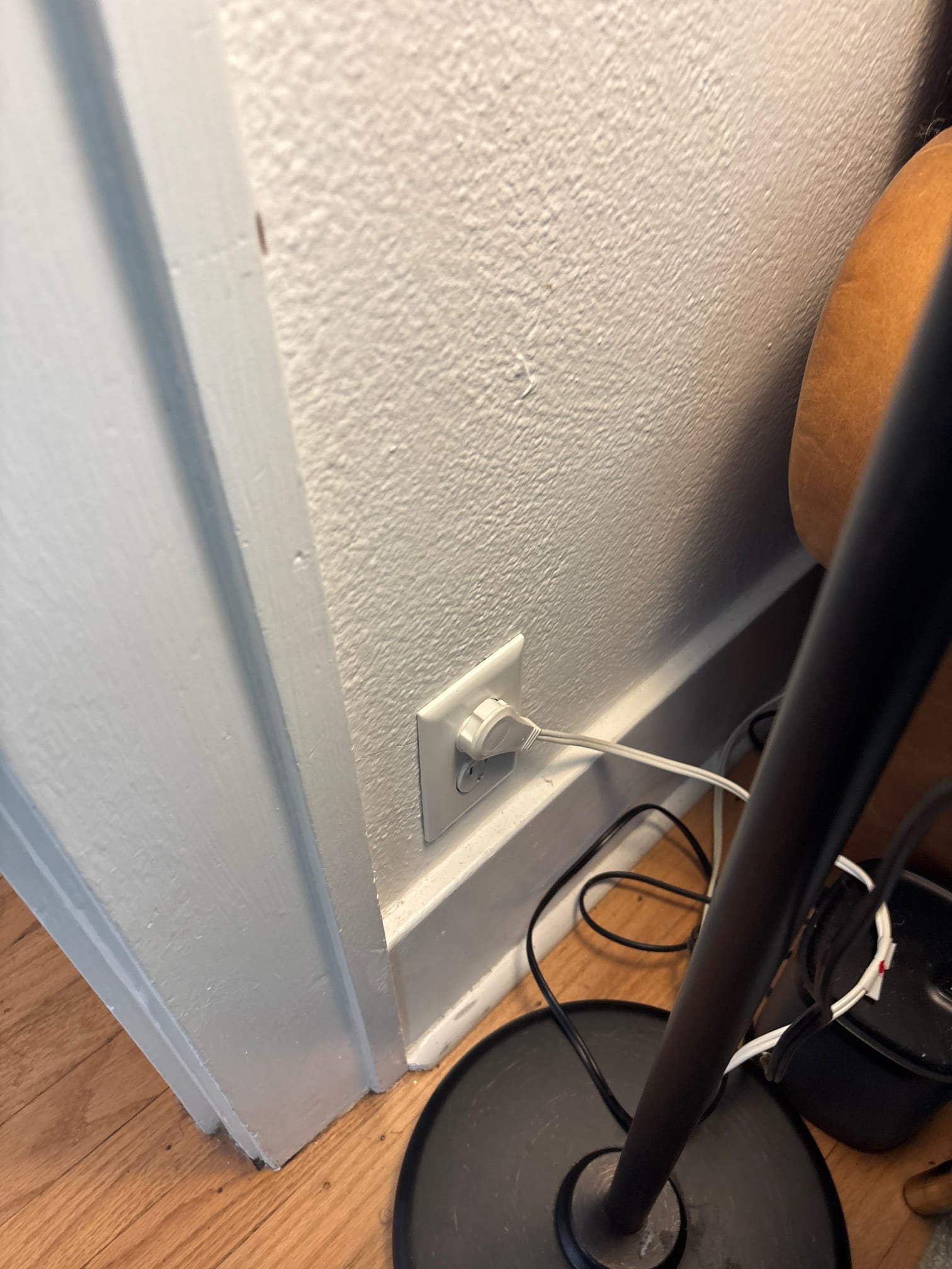 Remove usb outlet in bathroom to replace with GFCI outlet for code compliance rewire joints in switch box to restore power to outlet location over counter 
Open up and re secure connections and tighten outlet downstairs to the wall  Remove usb outlet in bathroom to replace with GFCI outlet for code compliance rewire joints in switch box to restore power to outlet location over counter 
Open up and re secure connections and tighten outlet downstairs to the wall