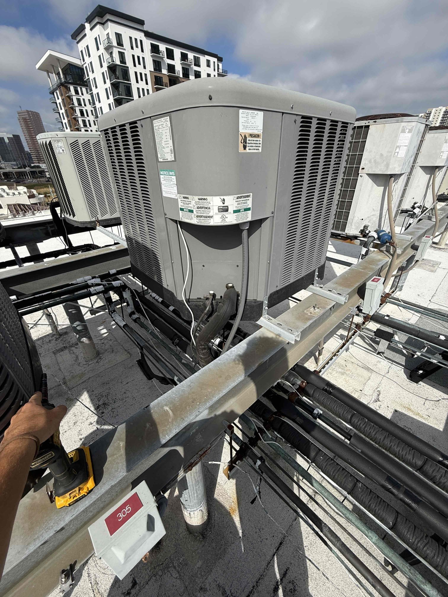 Performed Maitenence on system. Cleaned/treated drain line and primary drain pan. Inspected condenser coils. Evaporator coils are clean. Verified safety float switch functionality. Checked amp draw on compressor. Checked amp draw on fan motor. Checked capacitor is out of factory range. Replaced capacitor. Made sure all connections are tight. System is cooling with a 20° temperature split at this time. Thermostat seemed to be giving client false temperature readings. Reset thermostat. Client may buy new thermostat. Performed Maitenence on system. Cleaned/treated drain line and primary drain pan. Inspected condenser coils. Evaporator coils are clean. Verified safety float switch functionality. Checked amp draw on compressor. Checked amp draw on fan motor. Checked capacitor is out of factory range. Replaced capacitor. Made sure all connections are tight. System is cooling with a 20° temperature split at this time. Thermostat seemed to be giving client false temperature readings. Reset thermostat. Client may buy new thermostat.