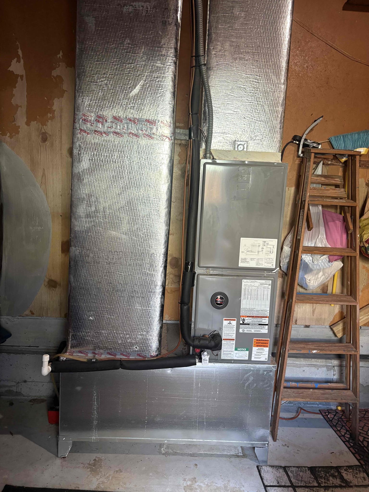 Full system tuneup 

Wiped Down Air Handler 

Checked cap mfd 

Checked contactor 

Inspected wiring 

Compressor amps 

Motor amps 

Cleaned condenser coils 

Cleared drain line and pan (condensate pump)

Checked refrigerant pressures 

Checked blower amps 

Checked filter 

Thermostat operations 

Checked heating and cooling 

Unit is operating at this time 

*Bacterial growth accumulating on blower wheel/assembly. Recommend removing to sanitize and installing Air Purifier to mitigate growth. 