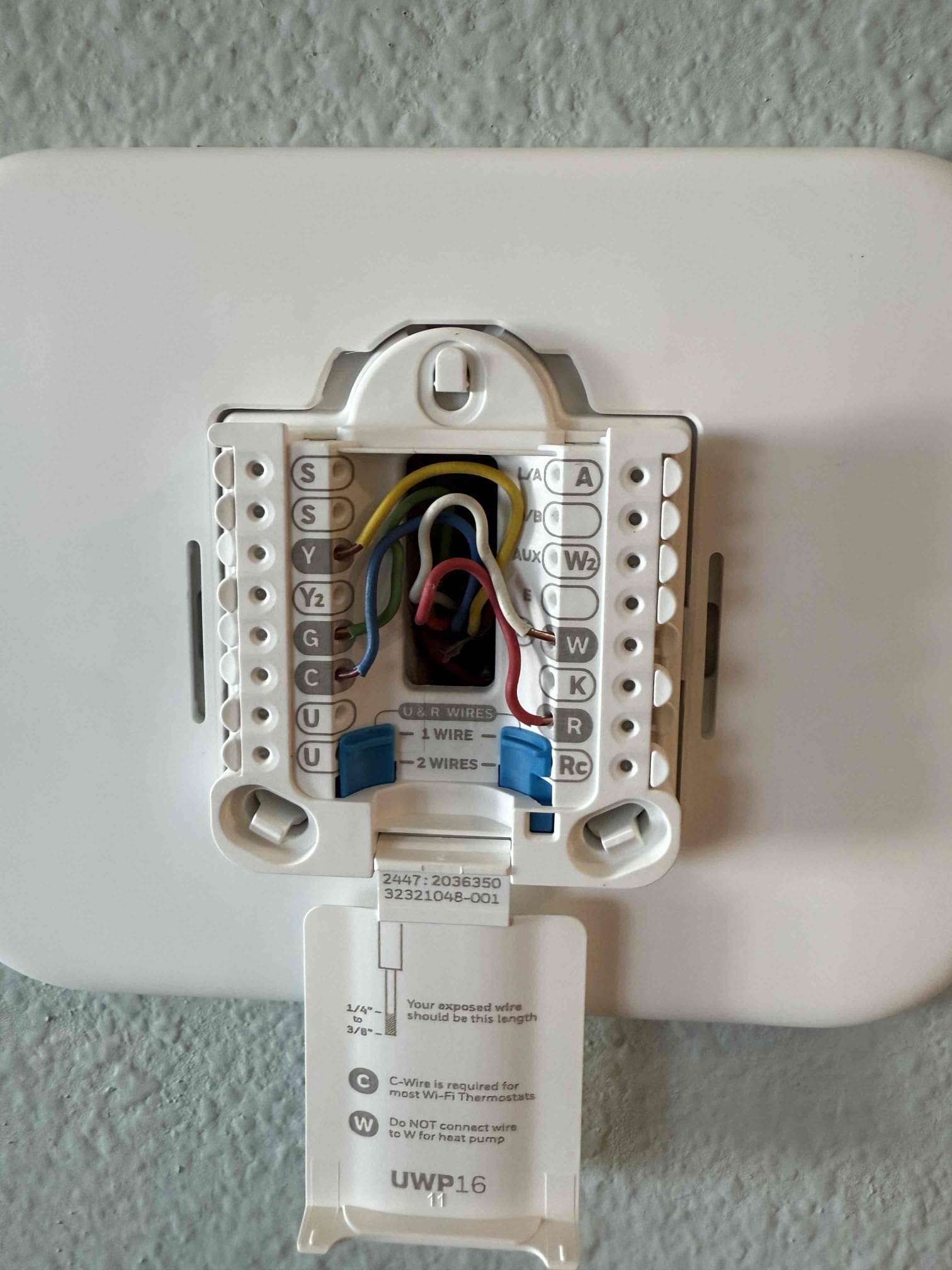 Installed new thermostat. Set up schedule and app on phones with client. 