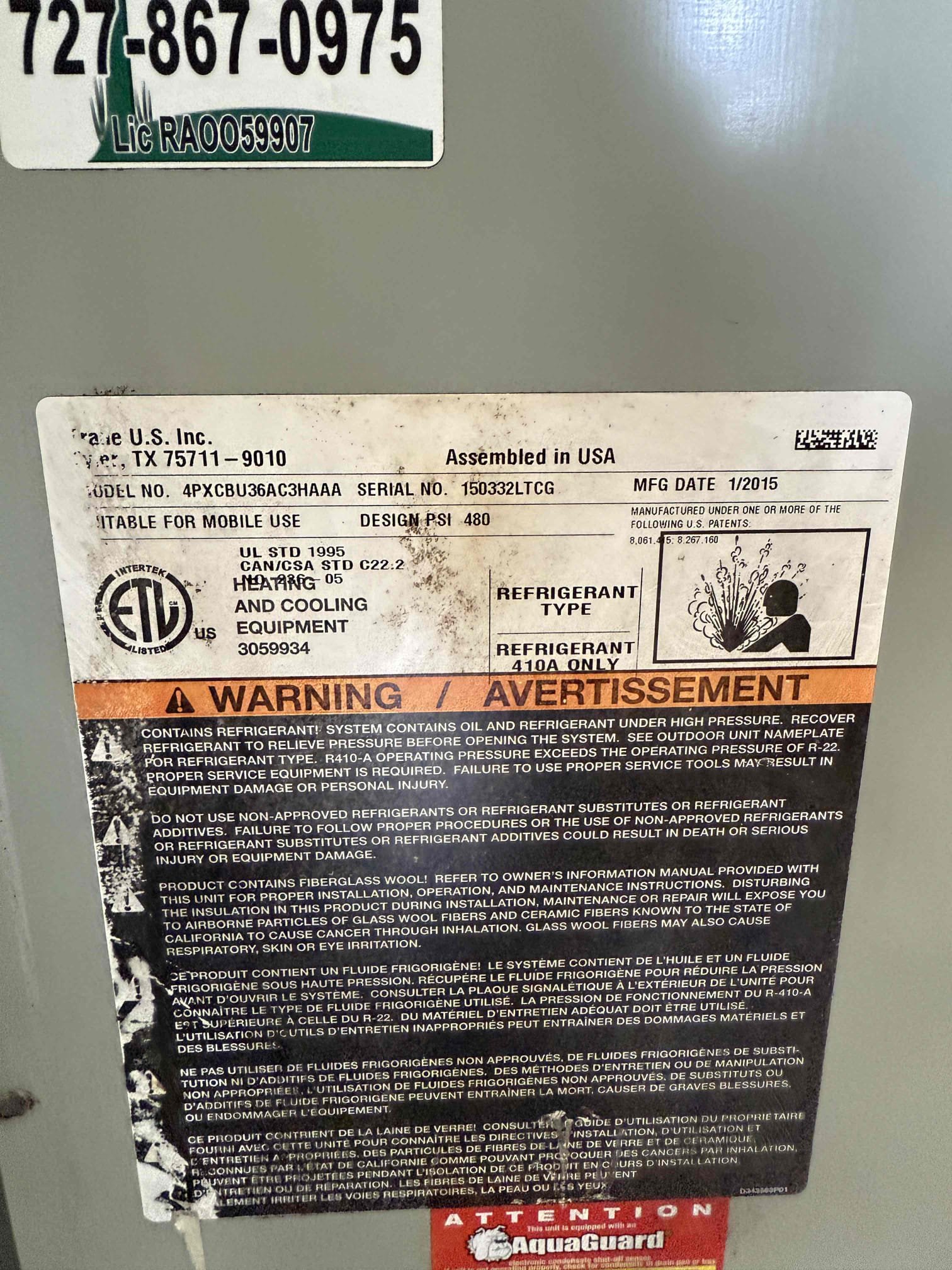 Upon my inspection, found water in safety float switch trap. Performed drain cleaning/treatment and tested safety switch. Safety switch is faulty. Replaced safety switch. Upon further inspection, found a weak capacitor. Replaced capacitor. System has high head pressure and high subcool. Fan motor is intermittently failing but client would not like to replace at this time. Fan motor installed is aftermarket. Cleaned condenser coils. Tested cooling and heating. Cooling temperature split is 16°. Heating temperature split is good. 

Sending quote for OEM fan motor replacement with 1 year warranty. 
Discussed the possibility of installing a new system given the age of the existing system and the cost of future repairs. 