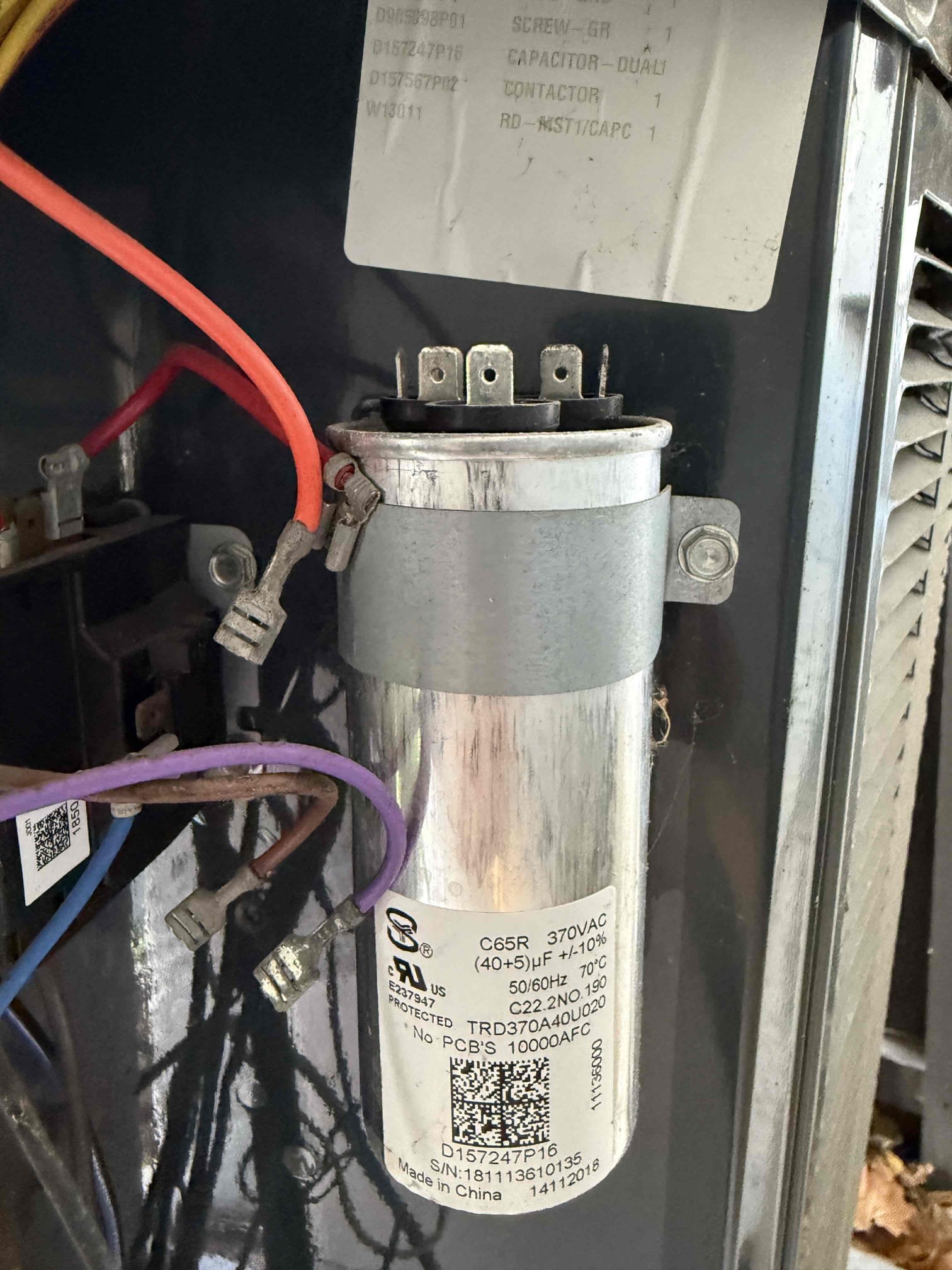 Performed Maitenence on system. Cleaned/treated drain line and primary drain pan. Cleaned condenser coils. Evaporator coils are clean. Verified safety float switch functionality. Checked amp draw on compressor. Checked amp draw on fan motor. Checked capacitor is not within factory range. It is 12% out of factory spec with a tolerance of 10%. Will address this repair after blower motor on air handler is replaced first. Made sure all connections are tight. System is not cooling at this time due to a bad evaporator blower motor. Coils were frozen up on arrival. Quote sent for blower motor replacement. 

Inspected duct work. Ducts are old and have a few bad connections. Visible growth mainly inside two supply duct boots in kitchen and spare bedroom. Recommending duct replacement for proper balance of air flow in home and to remove as much moisture issues as possible. 