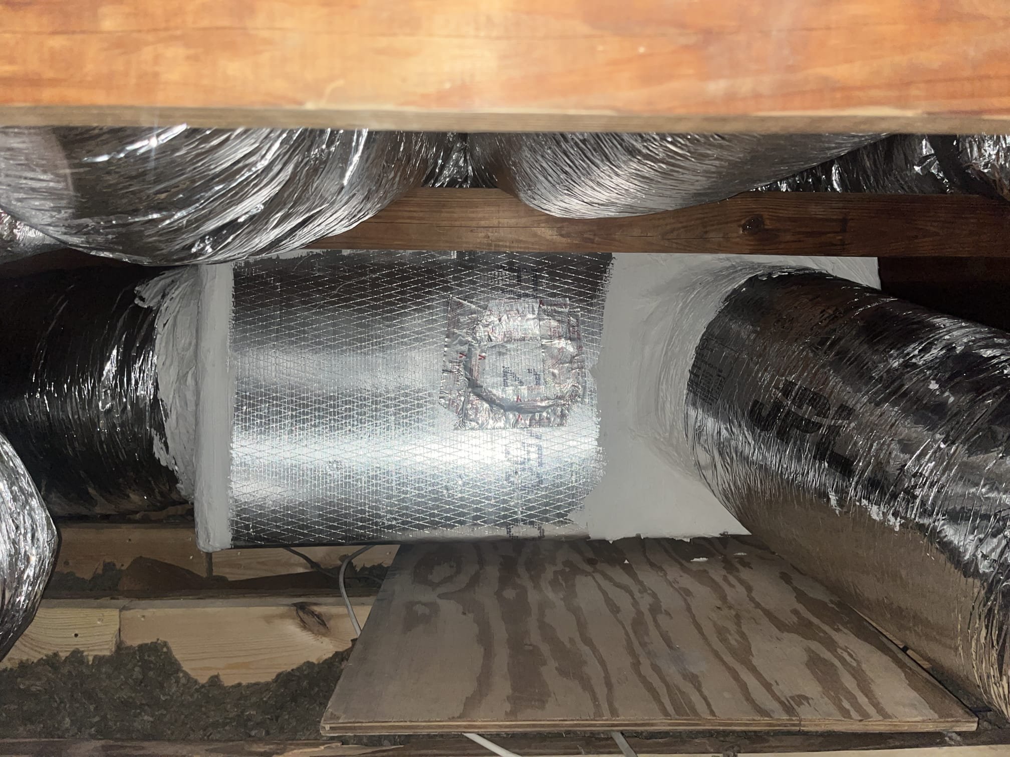 Install bath fan 
Remove Current Ductwork
Remove Registers/Boots
Duct Balancing & Layout
Install Supply Flex Runs (10)
Install Collars & Couplers
Cut Ins for Returns/Supplies (4)
Risers/plenums etc
Install All Insulated Boots
Install New Ceiling Grilles
Seal Ceiling Grills
Seal & Mastic All Ductwork
Strap All Ductwork
Permitting