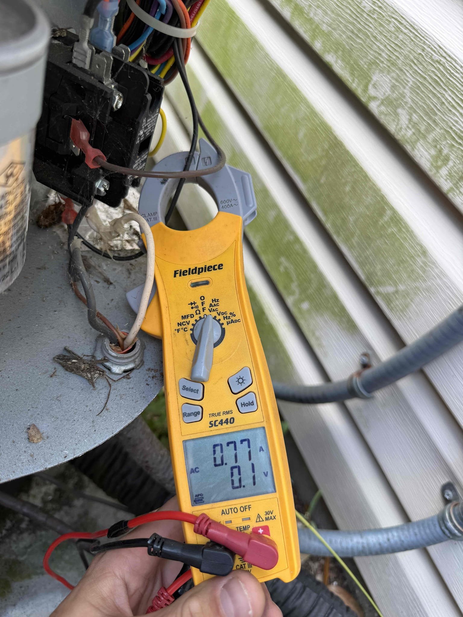 Performed Maitenence on system. Cleaned/treated drain line and primary drain pan. Cleaned condenser coils. Evaporator coils are clean. Verified safety float switch functionality. Checked amp draw on compressor. Checked amp draw on fan motor. Checked capacitor is within factory range. Made sure all connections are tight. System is cooling with a 20° temperature split at this time.

Inspected duct work and found holes in duct work. Duct work supply runs are not strapped up properly or sealed properly. There are multiple ducts burried under insulation or laying on top of eachother. The Duct System is also very old and we are recommending replacement at this time. Quote sent for replacement