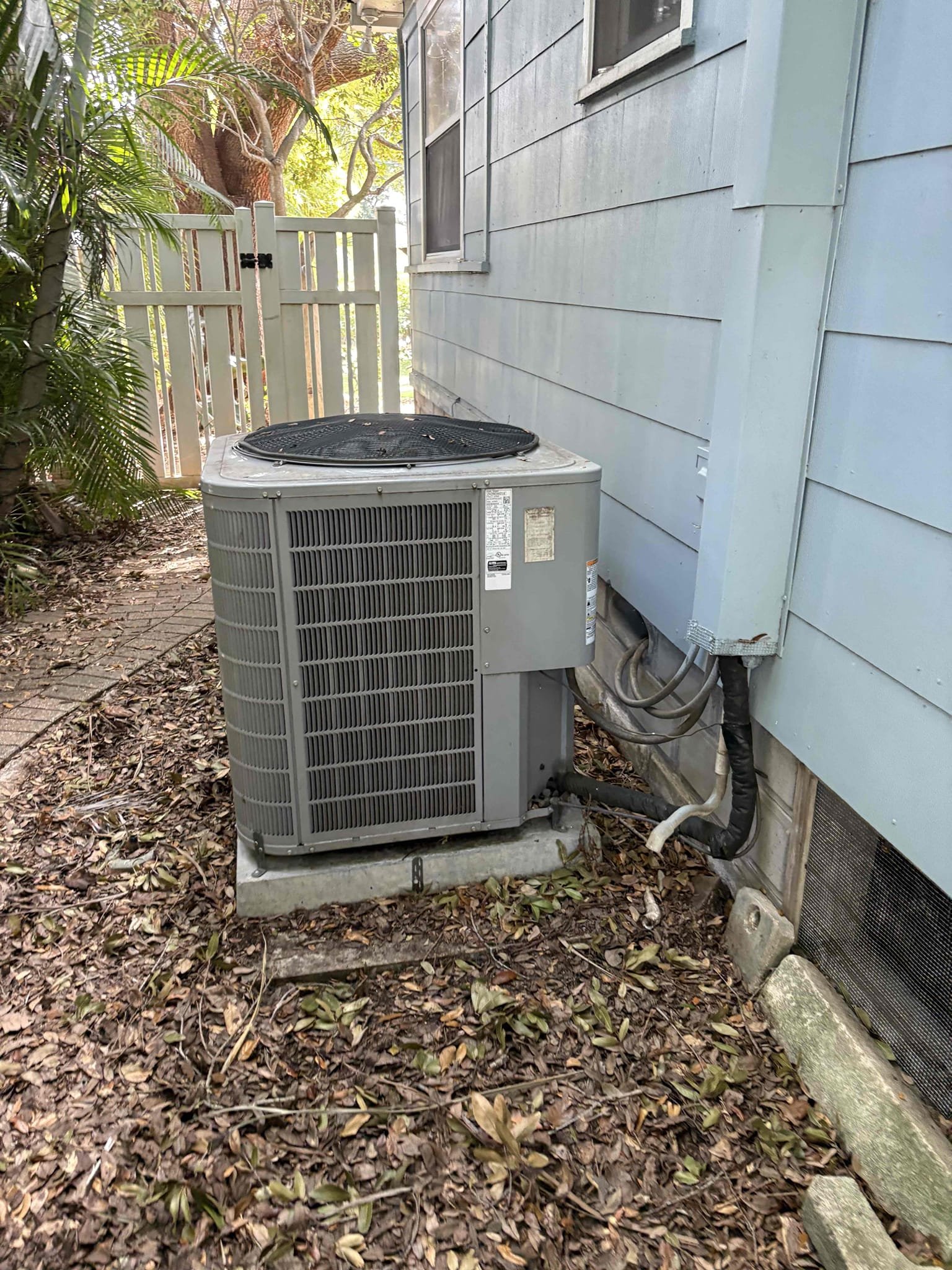 Home owner states unit maid a weird noise. Could not get system to imitate noise. Checked compressor and motor amps. Outdoor motor is pulling higher amps than rated for manufacture. Would recommend replacing to be pro active. System is 5 years old and home owner is not original owner of system. Outdoor electrical disconnect damage. Would recommend replacing. 

Air handler located in attic. Found large amount of bacterial growth acclimating on blower wheel and cabinet. Would recommend sanitizing cabinet and removing blower wheel to sanitize. 

Ductwork is not strap or sealed properly. Also found damaged 12” flex duct from rodent. Would recommend replacing duct. 