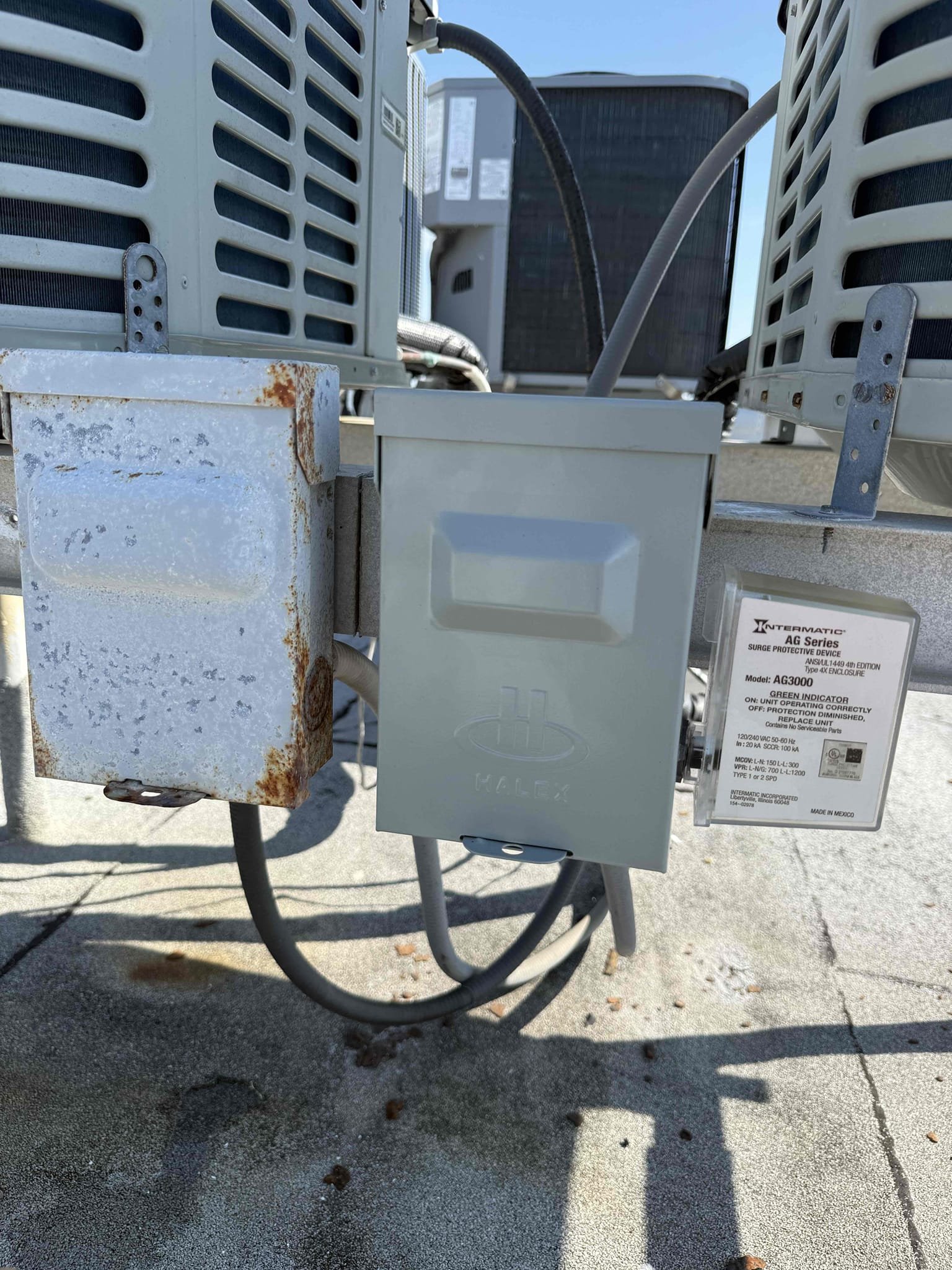 Replaced rooftop condenser disconnect. Start and test. Tax and labor included.