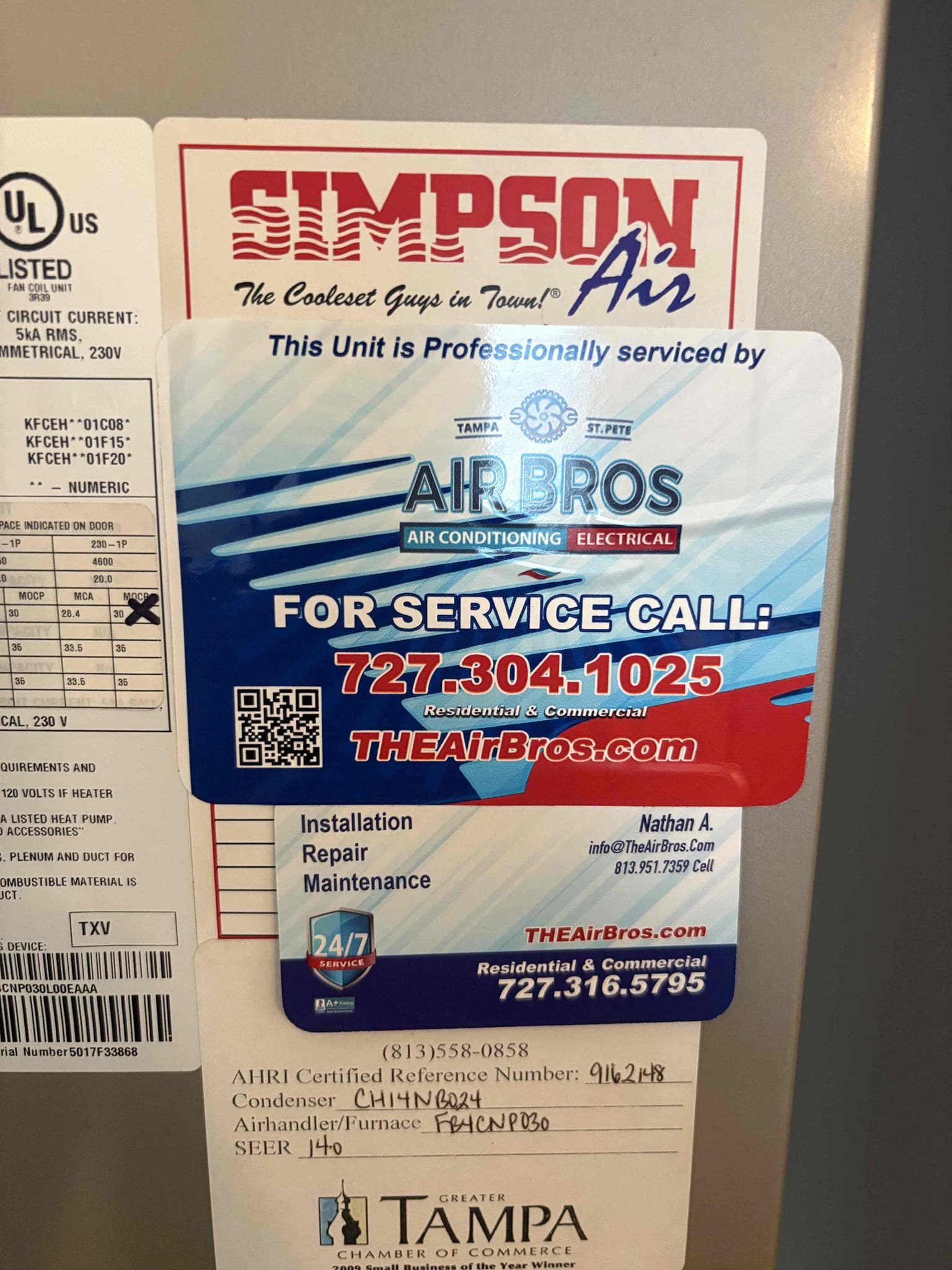 Full system tuneup 

Wiped Down Air Handler 

Checked temperature splits 

Checked cap mfd 

Checked contactor 

Inspected wiring 

Compressor amps 

Motor amps 

Cleaned condenser coils 

Cleared drain line and pan 

Checked refrigerant pressures 

Checked blower amps 

Checked filter 

Thermostat operations 

Checked heating and cooling 

Unit is operating at this time 
