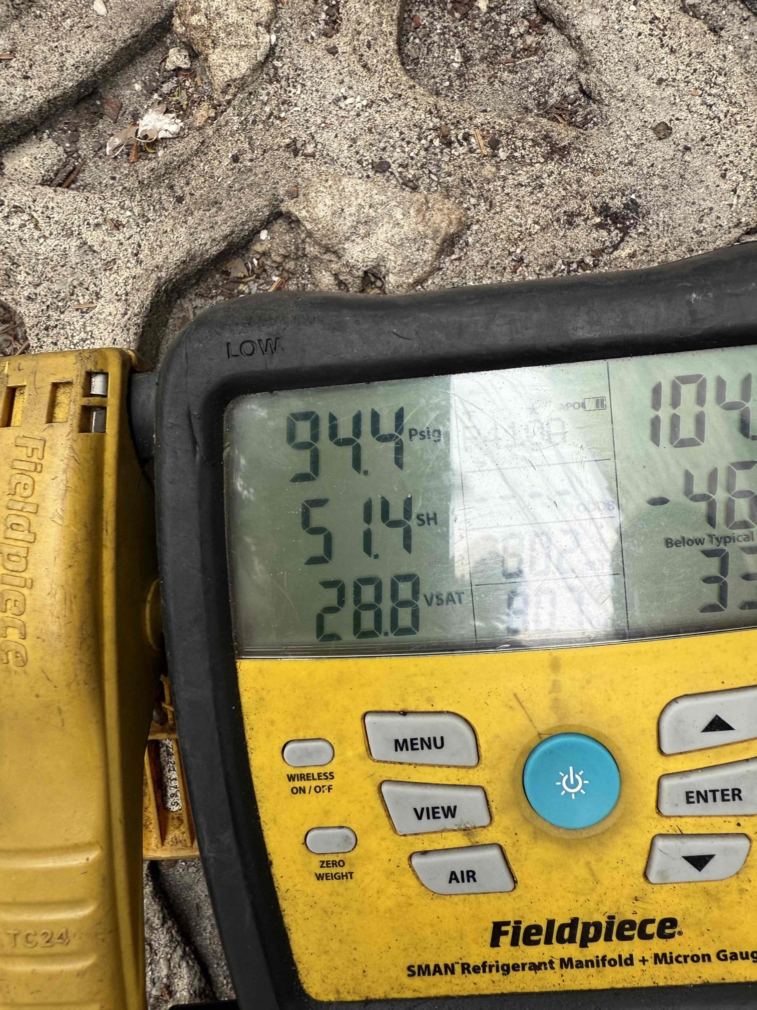 On arrival found mini split not cooling. Did not observe any error codes. Reset power and inspected. Pressures good. Temp split good. Unit ran for nearly an hour with no issues. Performed drain cleaning. If problem persists we will contact tech support at a charge of $175.50. Client to not reset power because it will clear codes. 