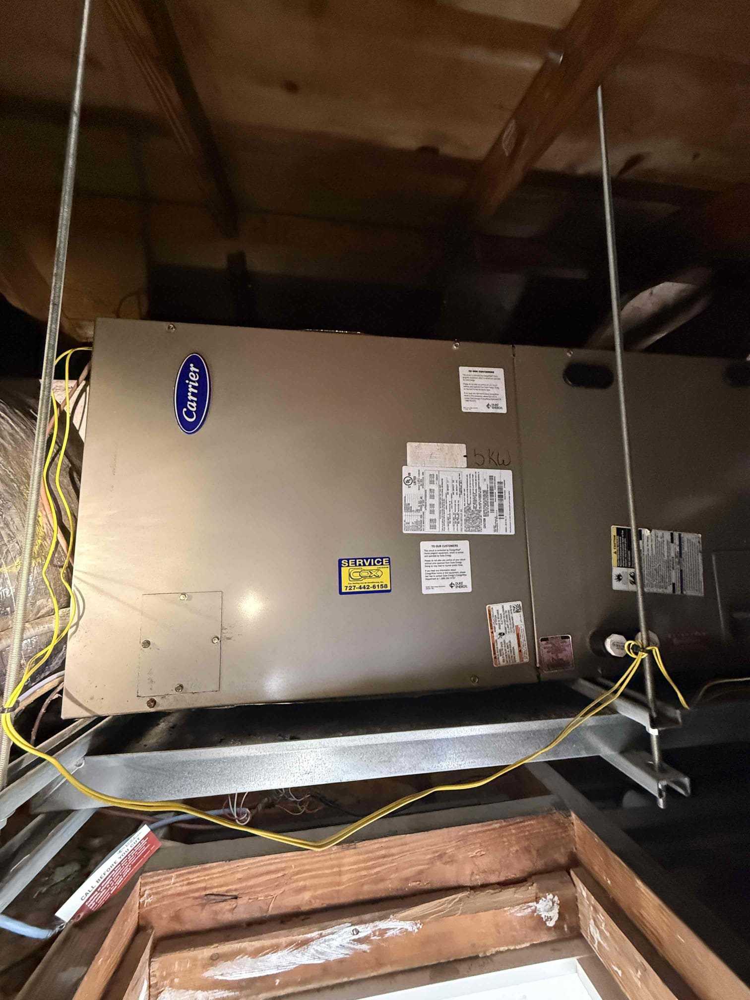 Upon my inspection, found thermostat wired wrong. Wired thermostat, made new connections, and programmed thermostat using app on clients phone. System is cooling at this time. Client signed up for Maitenence plan and fist Maitenence will be completed tomorrow. 