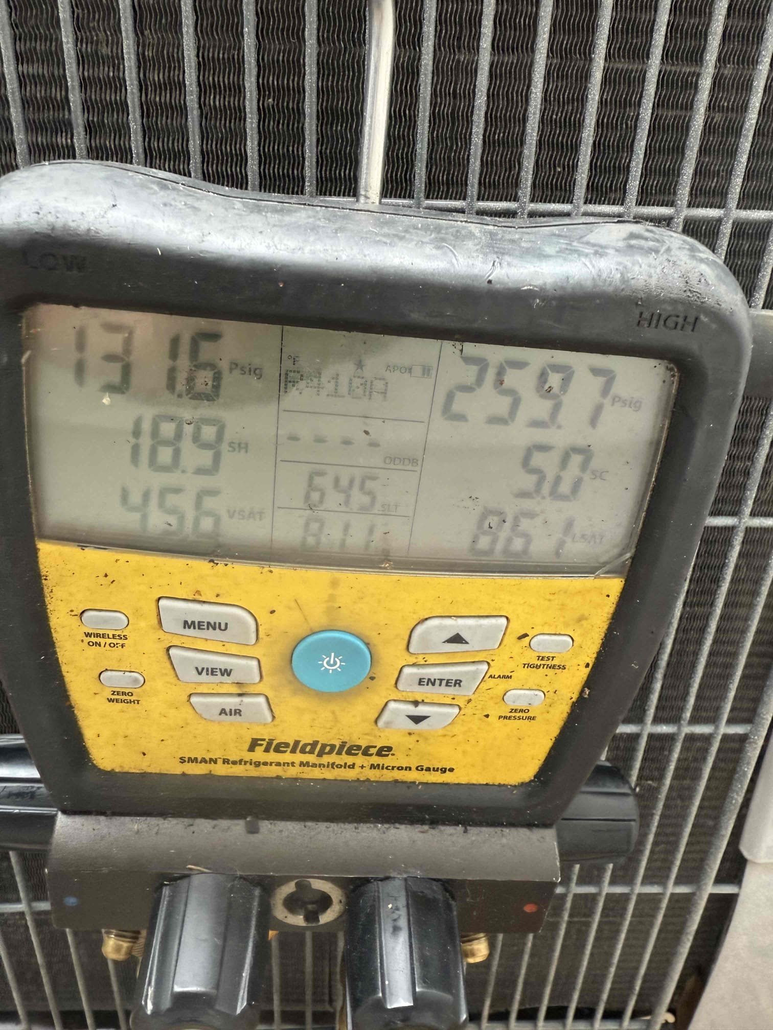 On arrival found unit not cooling due to bad condenser fan motor. Replaced fan. Start and test. Unit has been fully submerged in salt water with heavy corrosion. Made client aware unit can fail at any point. Client declined system replacement estimate at this time. Unit cooling. 