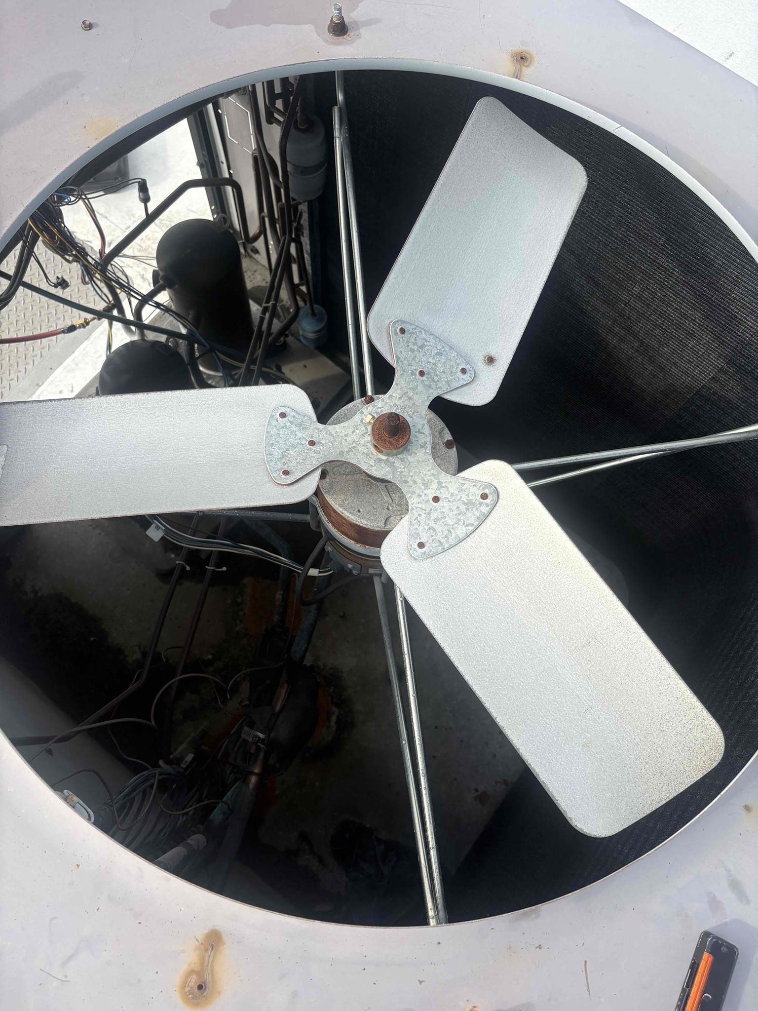 Return to perform leak search on system. Found link in condenser coil side. Will be able to weld leak and charge system back to factory specs. Further diagnosis could potentially be needed once system is fully running. Sending estimate for repair vs replacement 





Will need to perform whole system search to determine what part or 
area is leaking. Parts may need to be ordered after search. Compressor side holds 13lb of refrigerant. Will need to add refrigerant after repair (1425$). This does not include repair. 