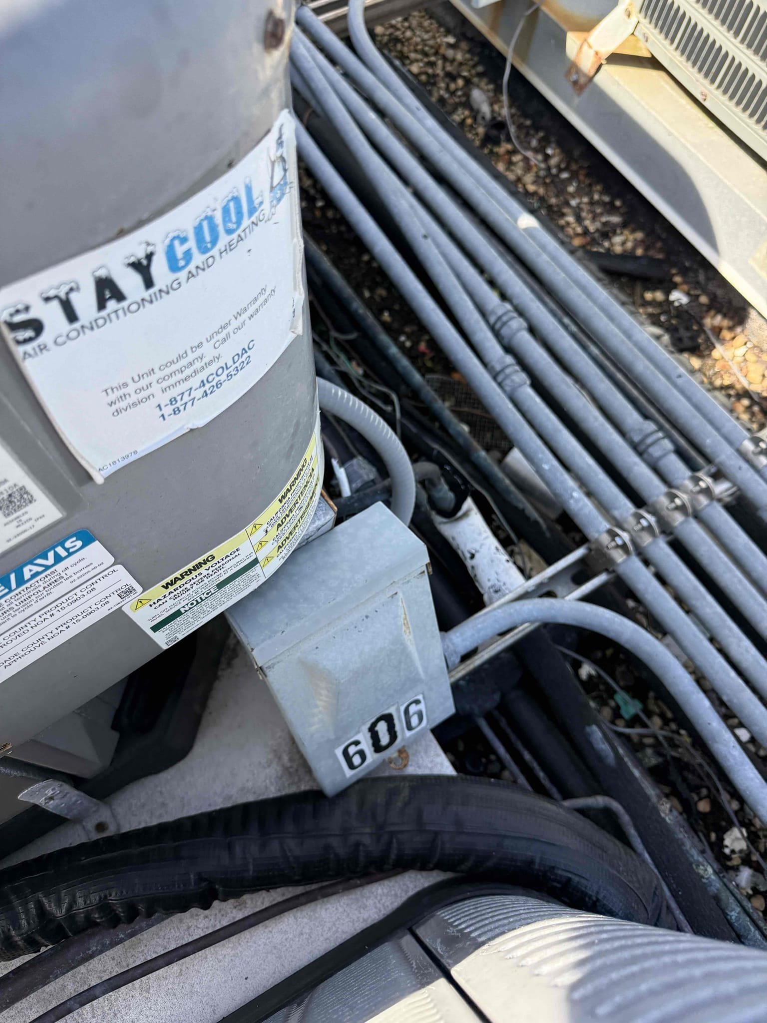 Performed Maitenence on system. Cleaned/treated drain line and primary drain pan. Cleaned condenser coils. Evaporator coils are clean. Verified safety float switch functionality. Checked amp draw on compressor. Checked amp draw on fan motor. Checked capacitor is within factory range. Inspected Contactar. Made sure all connections are tight. Found high voltage connector at condenser unit was broken and required replacement. Replaced connector. System is cooling with a 20° temperature split at this time.