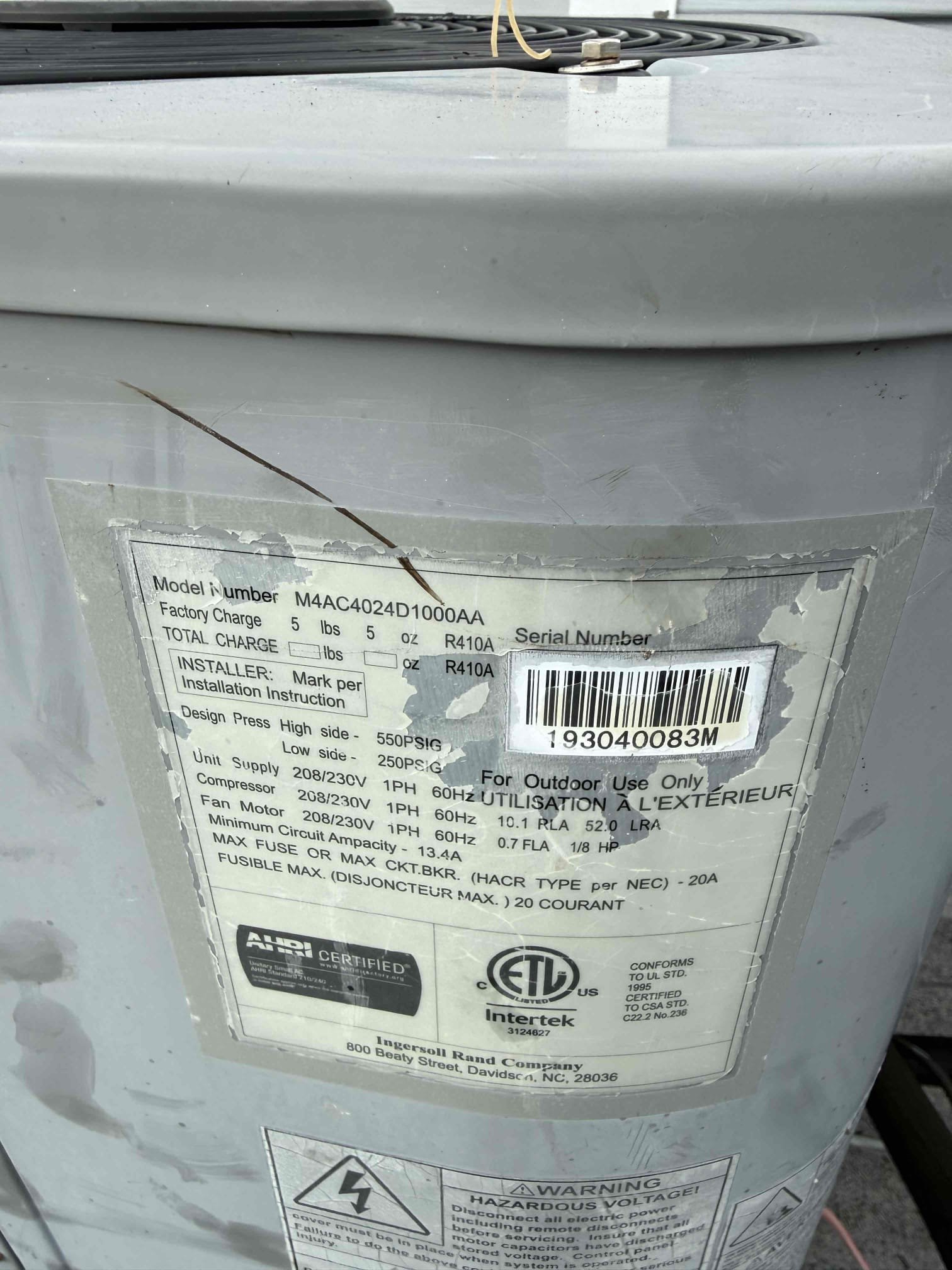 On arrival found unit not cooling due to broken thermostat wire on roof for condenser. Wire was pulled from service panel possibly from roofer tripping over wire. Replaced section of bad thermostat wire. Start and test. Pressures good. Temp split good. Compressor noisy on start up. Made client aware possible compressor failure in near future. Unit cooling at this time. 