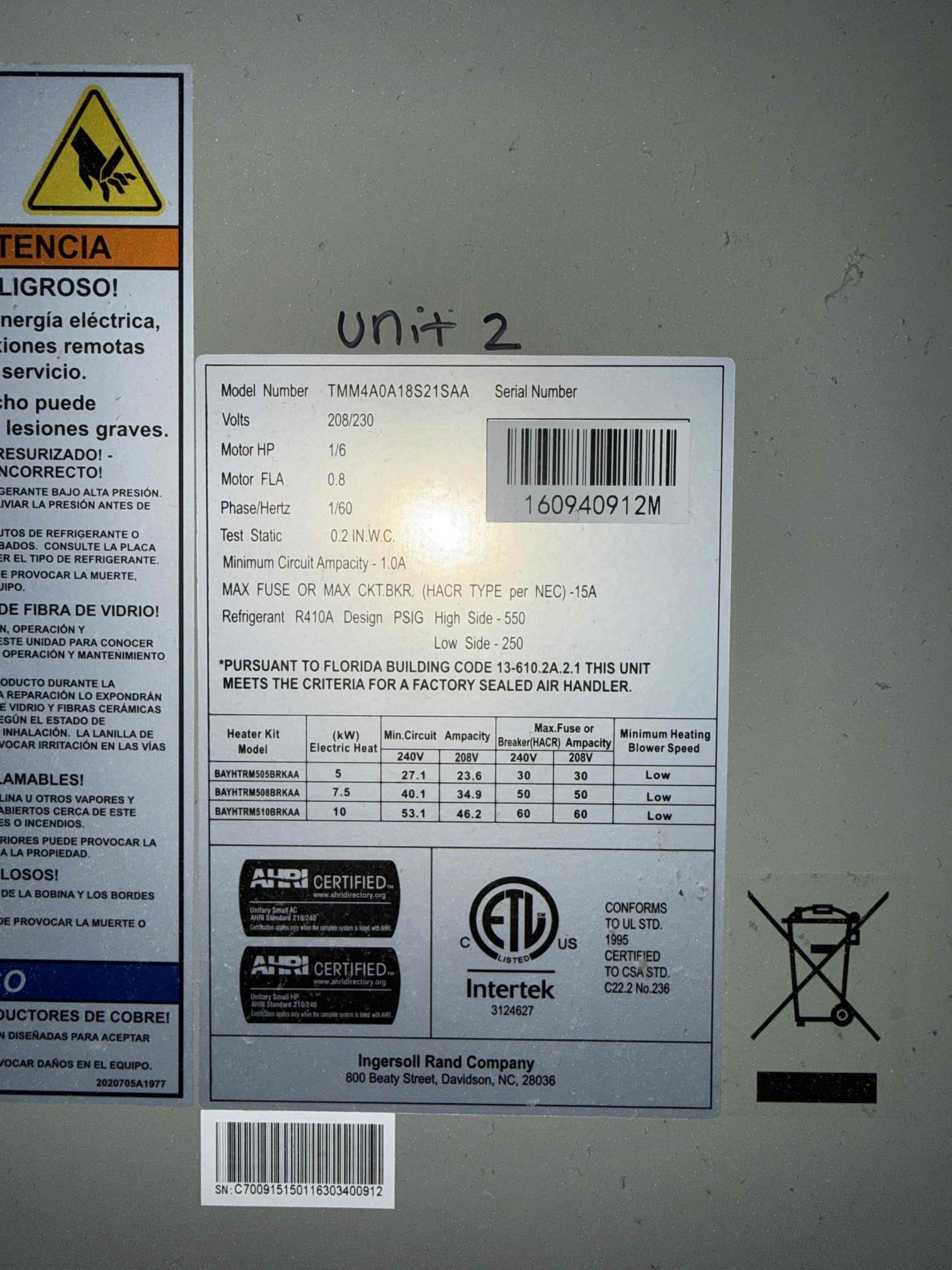 Performed Maitenence on all 4 systems. 
- Cleaned condenser coils. 
- Cleaned and Treated drain lines/Primary drain pans. 
- Checked capacitors. 
- Checked amp draws on compressors. 
- Checked amp draws on fan motors. 
- Inspected all wiring connections. 
- Checked temp split in Cooling and in Heating. 
- Inspected Evaporator coils for cleanliness. 
- Tested safety float switch. 

Unit 1:
AHU- Evaporator coils are dirty and require cleaning. Performed in place cleaning. 
CU- Bad capacitor. Replaced capacitor. 

Unit 2: No current issues. 

Unit 3: 
AHU- Evaporator coils are dirty and require cleaning. Performed in place cleaning. 
CU- Bad capacitor. Replaced capacitor. 

Unit 4: Currently Vacant.  No filter installed. 
CU- Bad capacitor. Client would like to try and wait till next Maitenence to replace. Advised client that the capacitor may completely fail at any time since it is out of its tolerance range. 