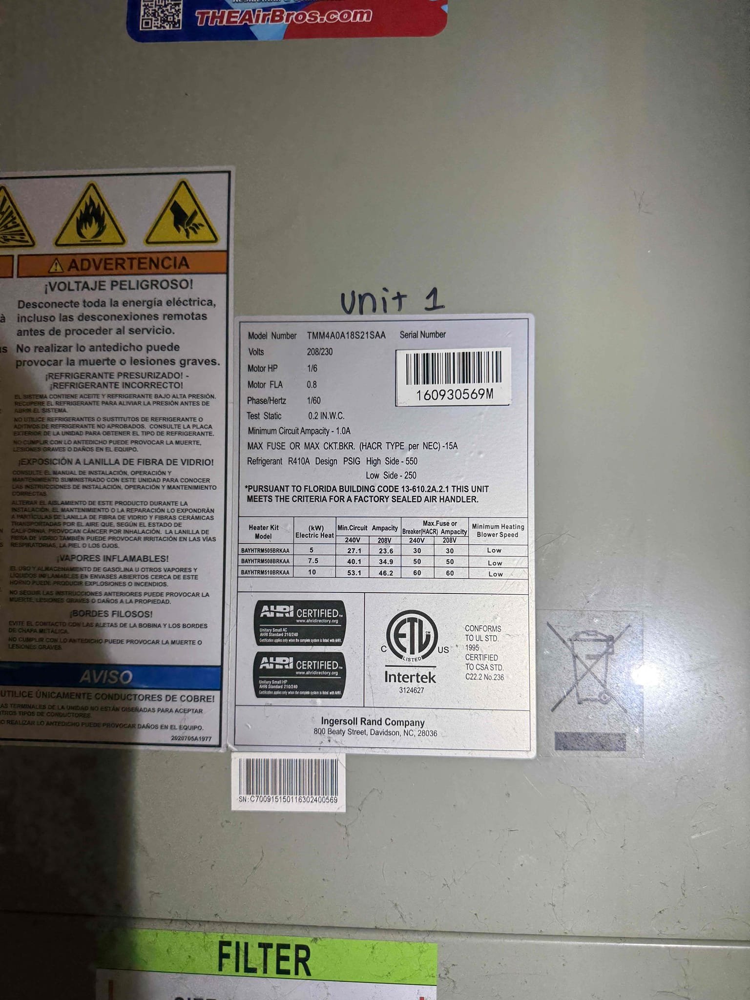 Performed Maitenence on all 4 systems. 
- Cleaned condenser coils. 
- Cleaned and Treated drain lines/Primary drain pans. 
- Checked capacitors. 
- Checked amp draws on compressors. 
- Checked amp draws on fan motors. 
- Inspected all wiring connections. 
- Checked temp split in Cooling and in Heating. 
- Inspected Evaporator coils for cleanliness. 
- Tested safety float switch. 

Unit 1:
AHU- Evaporator coils are dirty and require cleaning. Performed in place cleaning. 
CU- Bad capacitor. Replaced capacitor. 

Unit 2: No current issues. 

Unit 3: 
AHU- Evaporator coils are dirty and require cleaning. Performed in place cleaning. 
CU- Bad capacitor. Replaced capacitor. 

Unit 4: Currently Vacant.  No filter installed. 
CU- Bad capacitor. Client would like to try and wait till next Maitenence to replace. Advised client that the capacitor may completely fail at any time since it is out of its tolerance range. 