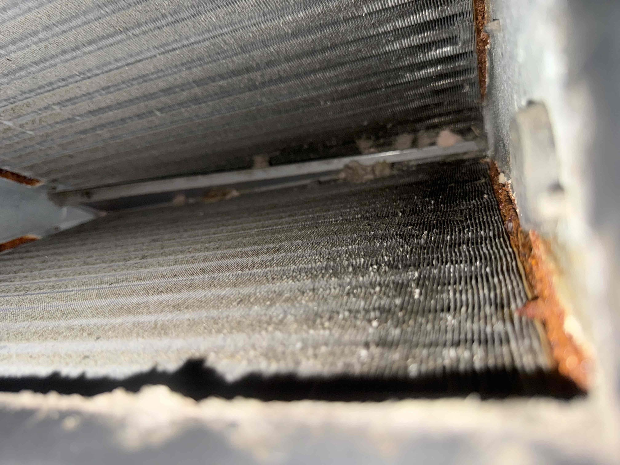 On arrival found unit leaking water due to clogged drain. Cleared pan and drain. Added chemical to help prevent growth. Found coil and blower dirty. Condenser coil impacted as well. Will submit estimate for cleanings. Unit operating in heating and cooling properly. 