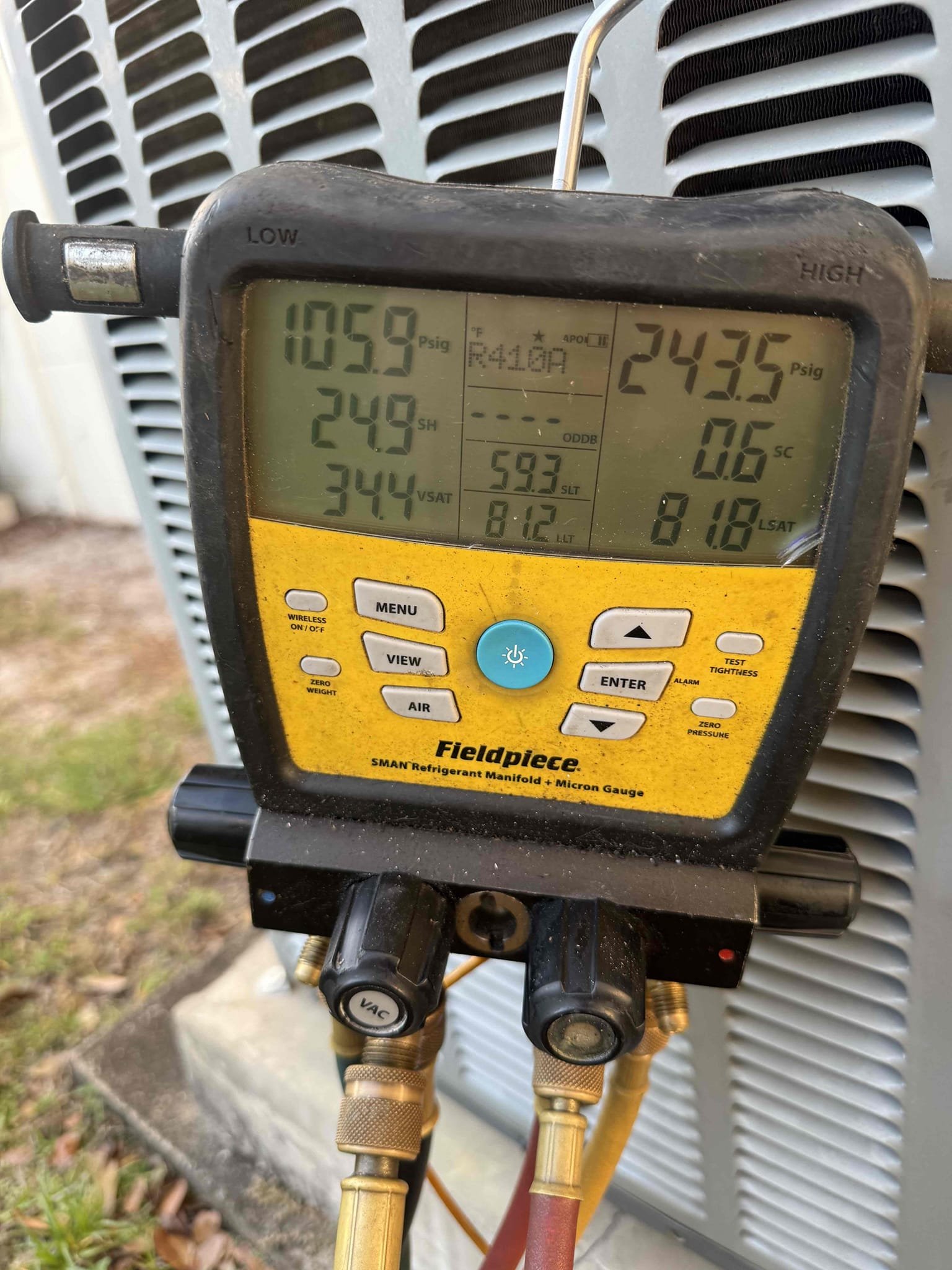 Replaced 8kw heater kit. Tested. Heater pulling correct amps. Temp split good in heating and cooling modes. Electrical checked good. Pressures good. Unit cooling and heating at this time. 