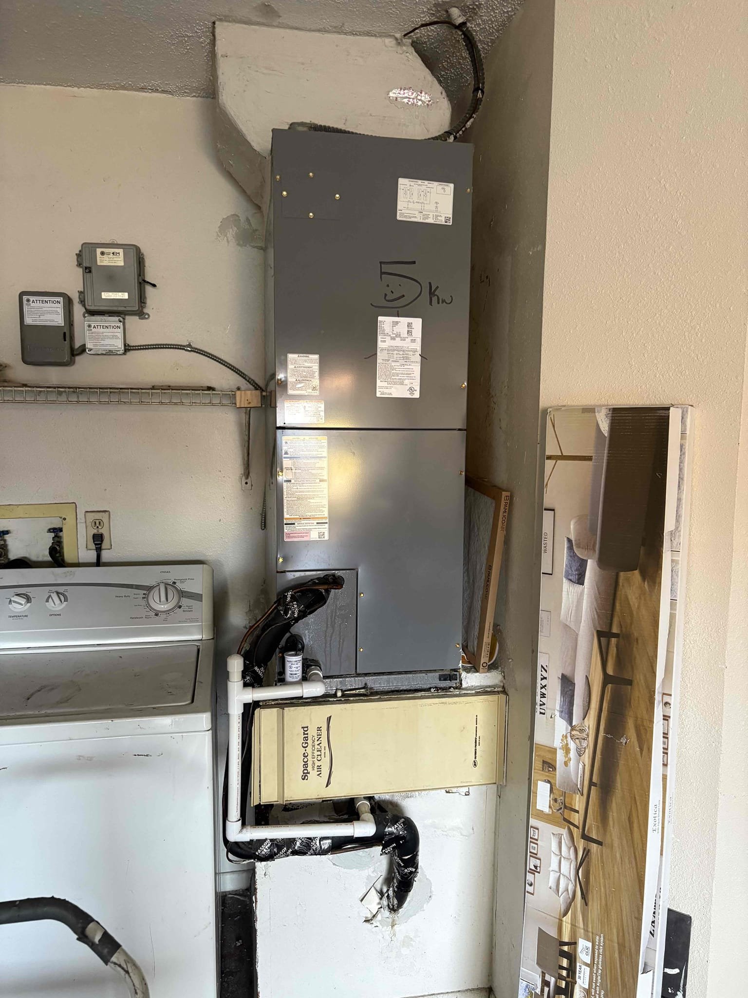 Air handler not running due to failed ECM motor. Would recommend replacing motor in order to check further system operations. Unit was freezing over and condensating. 

2020 System (Second Home Owner)

Home Owner 

Katherine London 
707-480-0066

clondong@yahoo.com


Motor covered under parts warranty. Drove to manufacture to pickup new motor and return to repair. 

Replaced motor and verified operations. System is currently cooling. Added pan tab to help with buildup and taped door insulation (getting sucked into unit)
