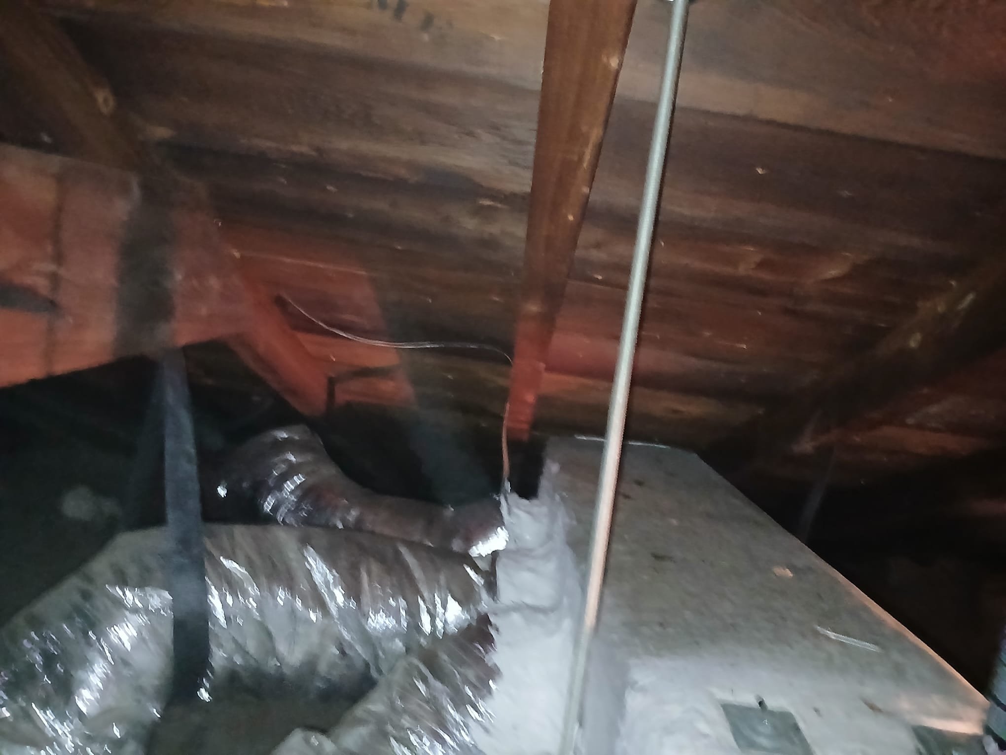 Strap up all existing duct work. 
Tape all connections. 
Mastic seal all connections. 