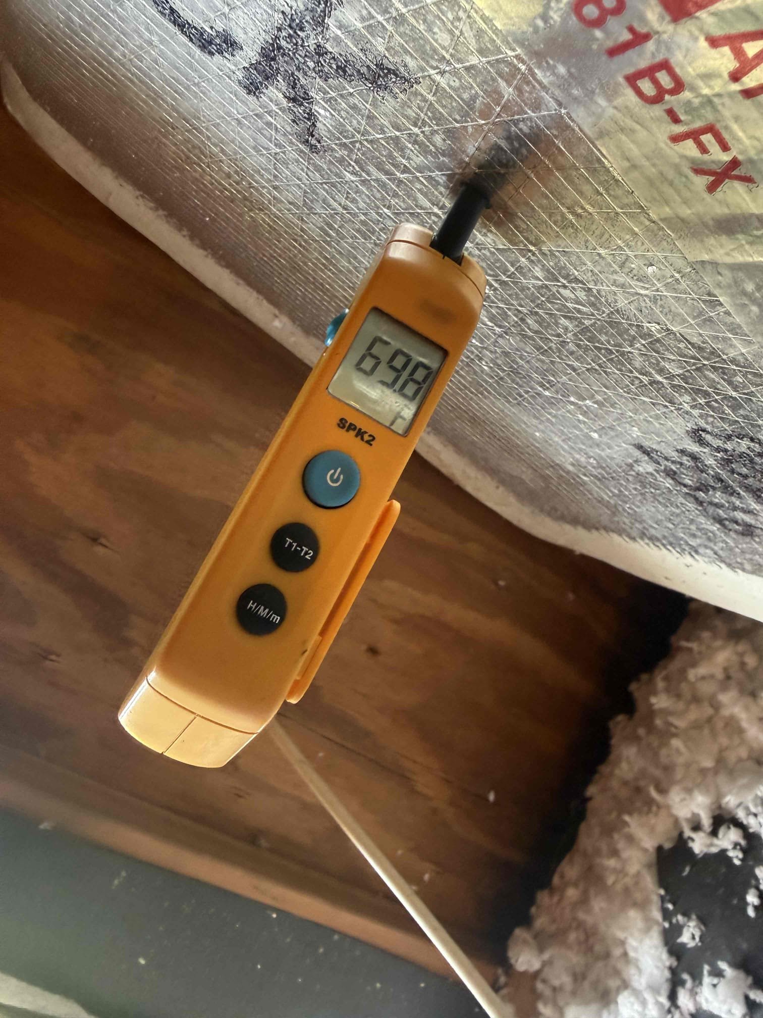 Performed maintenance on system. Cleared pan and drain. Added chemical to pan to help prevent growth. Pressures good. Found weak capacitor and replaced. Electrical checked good. Added primary float switch to unit to prevent leaking water in attic. Rinsed condenser coils. Unit operating properly at this time. 