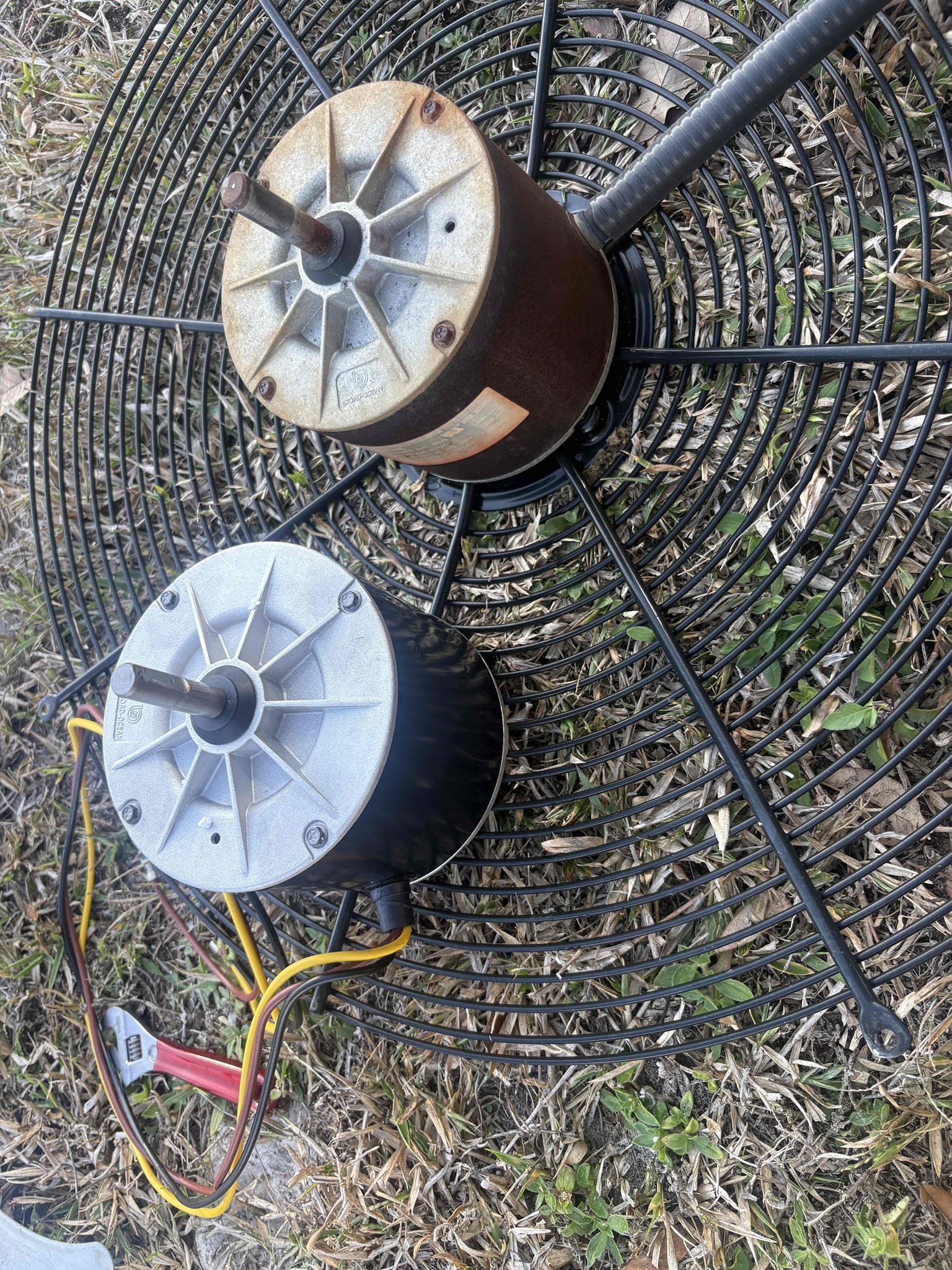 Return to replace outdoor fan motor and verify further operations. 

Replaced and wired in new outdoor condenser motor. Verified system is cooling and working within manufacture specifications 
