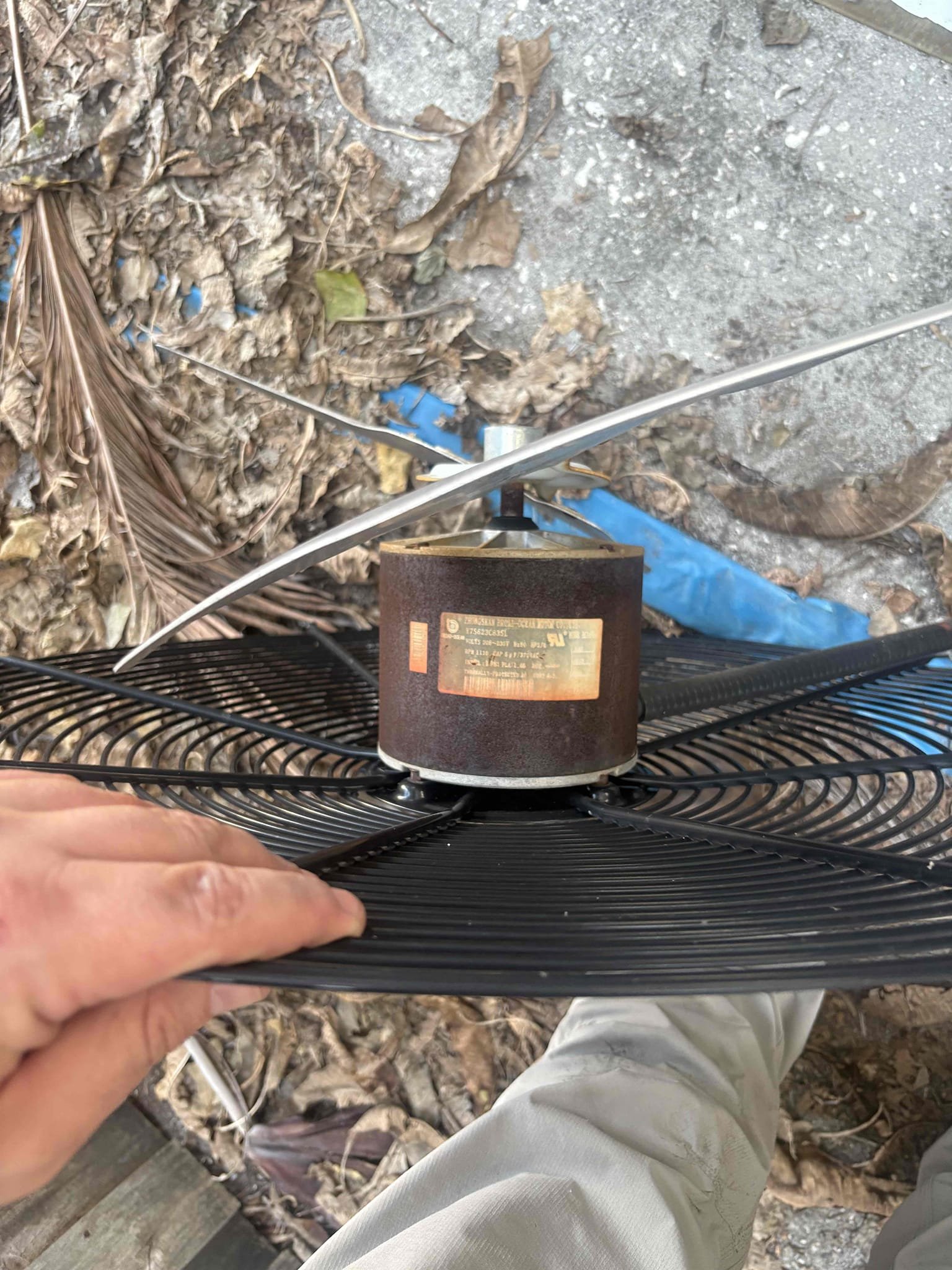 Return to replace outdoor fan motor and verify further operations. 

Replaced and wired in new outdoor condenser motor. Verified system is cooling and working within manufacture specifications 