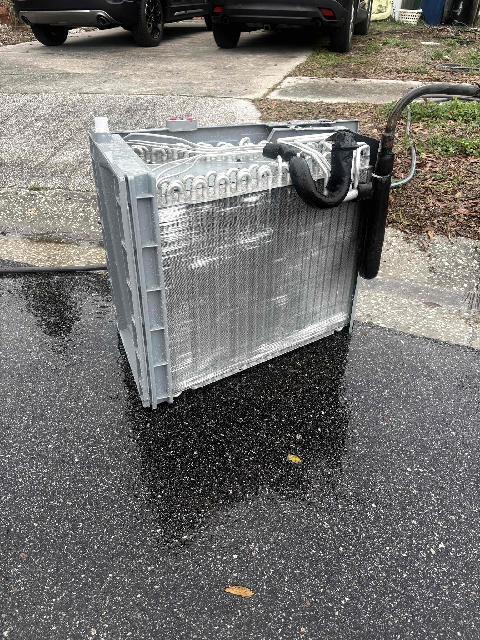 -Pull and clean evap coil
-Pull and clean blower wheel
-Clean and sanitize inside of cabinet
-Duct sanitization
-All parts cleaned and sanitized 
-Install uv light 

Cleared drain line and re did wire nut connections 

Replace air handler motor capacitor (reading very weak)