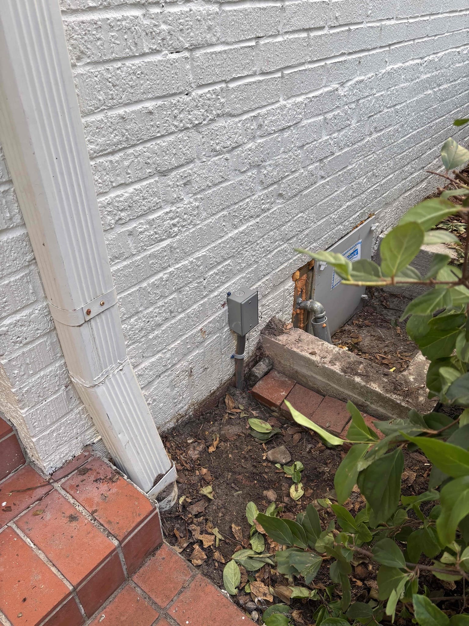 Electrical Scope
	1.	Attic Work
	•	Extend a new 20-amp multi-wire branch circuit from an existing junction box located in the attic space.
	•	Install a new rated junction box at the attic exterior wall penetration point.
	•	Conductors to be sized per NEC (two #12 AWG ungrounded conductors, one #12 AWG shared neutral, and one equipment grounding conductor).
	2.	Exterior Wall & Underground Run
	•	From attic junction box, route wiring  to the exterior of the home.
	•	Transition to THHN/THWN conductors installed in conduit from the attic junction box down the exterior wall and into the crawl space.
	•	Secure conduit to structure per code and weather-seal all exterior penetrations.
	3.	Trenching & Hardscape Restoration
	•	Excavate a trench beneath an existing brick walking path to allow conduit installation.
	•	Temporarily remove brick pavers as required.
	•	Install underground conduit to protect conductors per NEC burial and protection requirements.
	•	Backfill trench, compact soil, and re