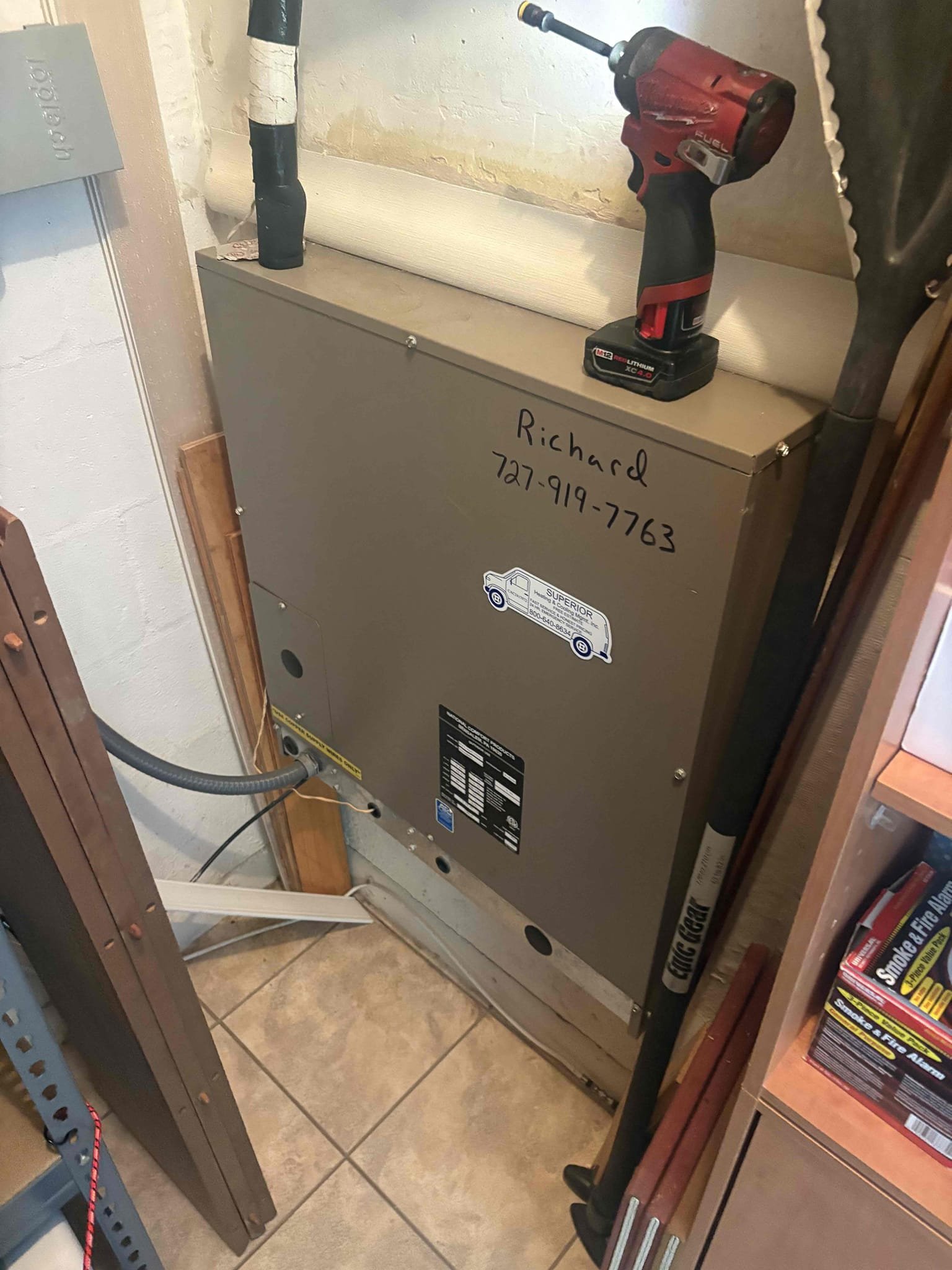 Lose wire connections from Thermosat to furnace board. Re did wiring and verified system operations. Unit is currently cooling. 