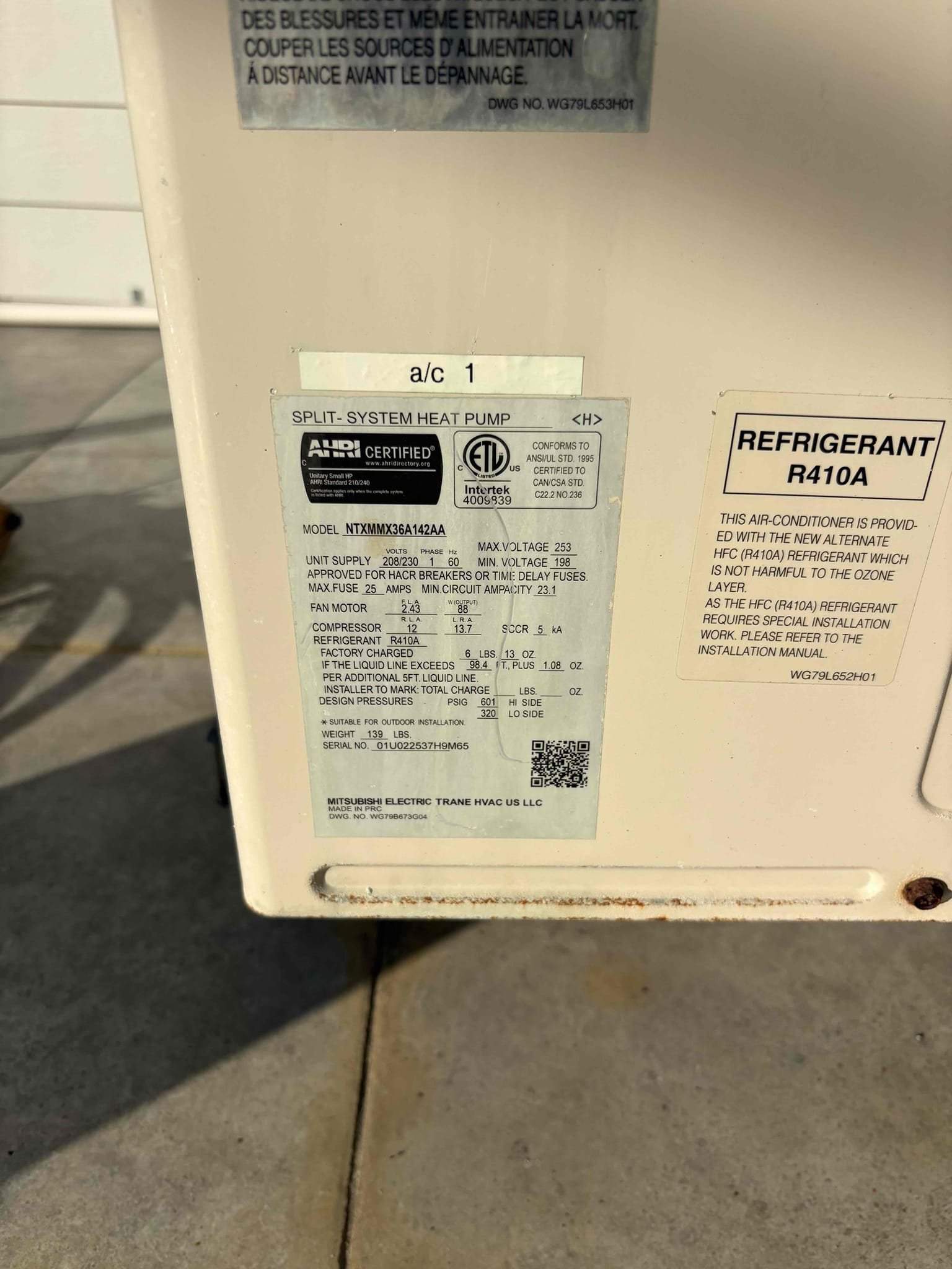 Middle Floor Unit Not Heating 

4 Head Cassette Single Trane/Mitsubishi Condenser 

System is low on refrigerant. Leak search already performed and system filled. Will need to replace cassette. 

Declined filling system 

Left system off so no further damage 