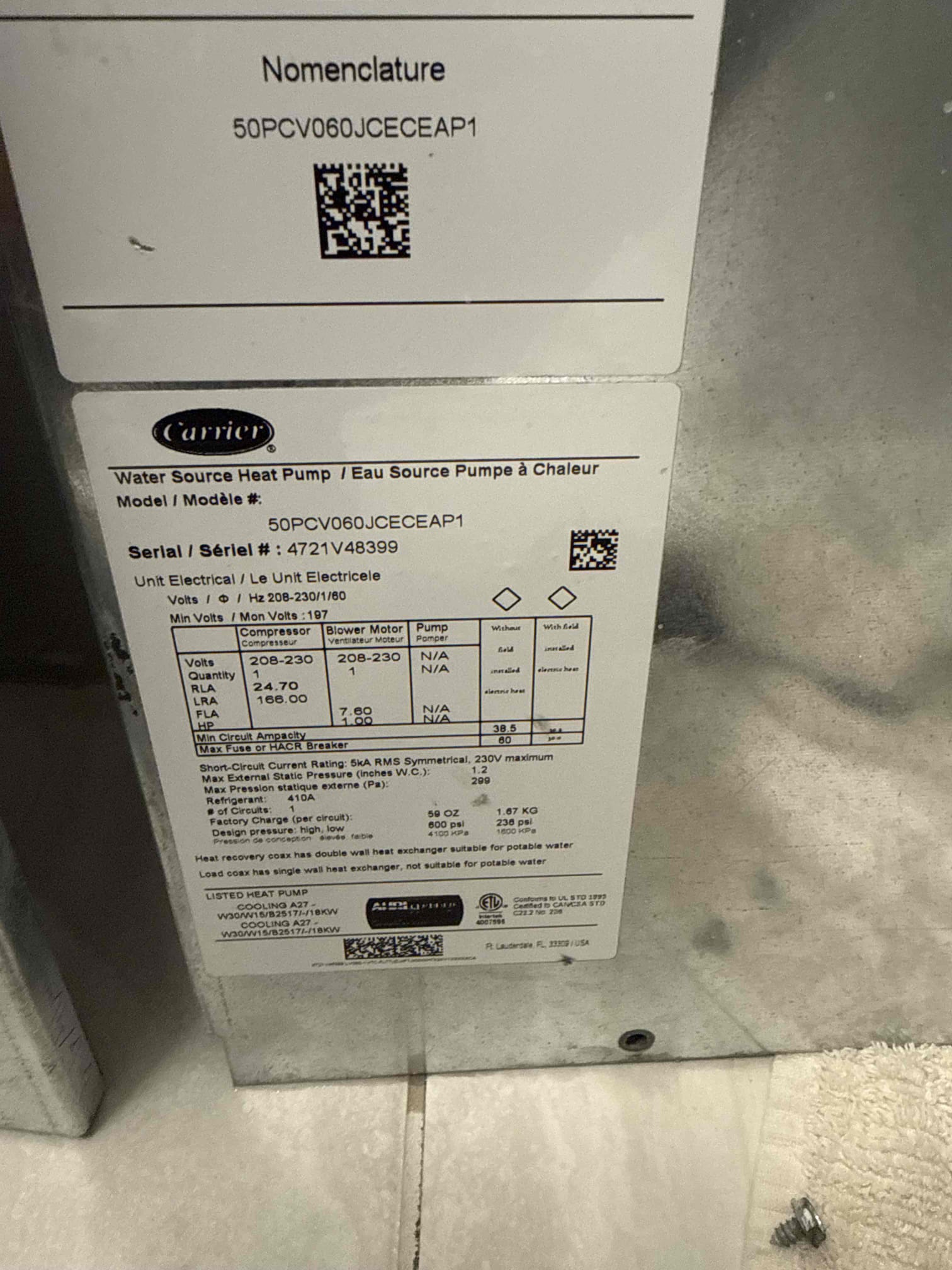 On arrival found switch for water leaking inside of unit. Turned water off to prevent water damage to condo. Will submit estimate to make necessary repairs. Unit does not operate at this time. 