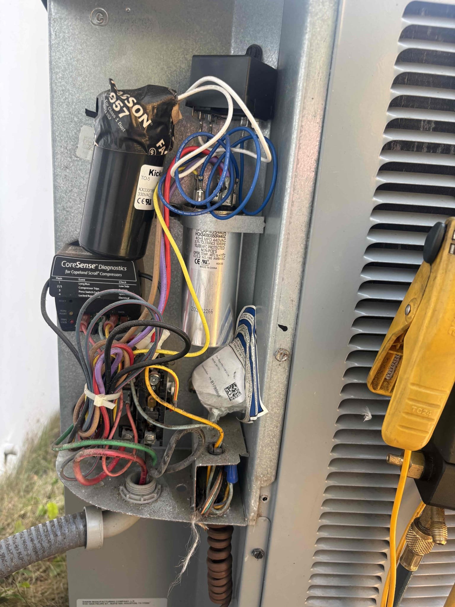 2017 Daikin Vertical (Heat Pump)

Upon arrival home owner states outdoor system is short cycling. Found system running low on refrigerant indicating leak. When inspecting air handler coils found visible oil (did not charge for leak search). Coils also heavily impacted with debris. Found blower wheel impacted with debris (can cause pre mature motor failure). 

Second home owner and system currently out of parts warranty. 

Went over options for repair vs replacement. Explained that repairs will have no warranty and can not guarantee compressor operations since short cycling. 

Recommendations 
-replace air handler coil 
-blower pull & sanitize 

With current situation would recommend full replacement 

*credit 95$ towards replacement/repair 
*will top off system complimentary with new system 