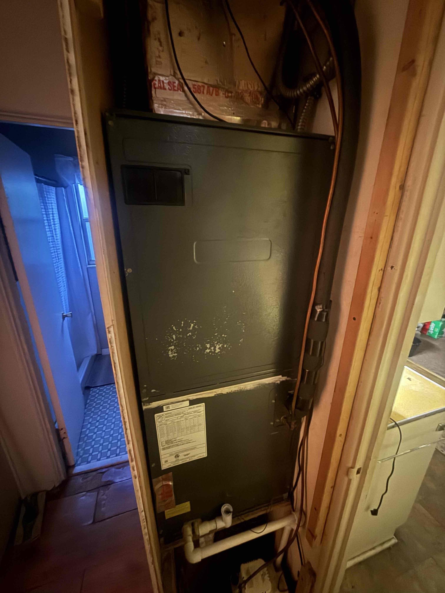 On arrival found unit not heating due to low refrigerant. Evap coil is leaking. Recommend to replace coil or entire system. Client wanted to fill for now. Explained to client no guarantee on how long refrigerant lasts. Filled back to factory specs. Unit heating at this time. Will submit estimate for unit and coil replacement. 