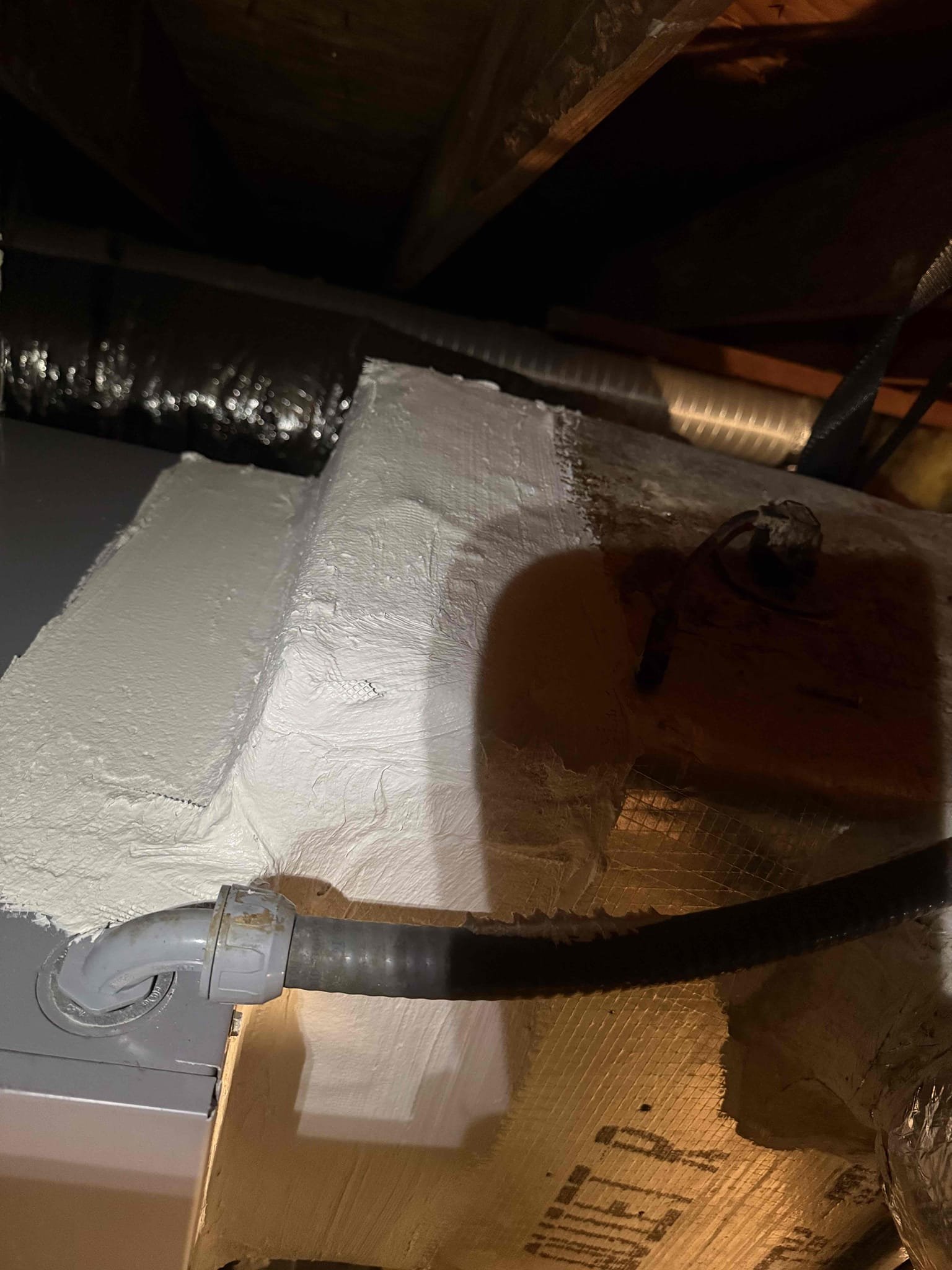 On arrival found unit not heating properly due to unit set to emergency heat only and supply plenum had fallen off. Reattached plenum to unit. Sealed and stripped properly. Set thermostat to heat mode to allow heat pump to operate and test. Unit has 102* discharge temp. Ductwork is not properly balanced and bedroom and bathroom are not getting proper flow. Recommend to run new flex to bedroom from plenum and enlarge to allow better airflow. Unit is heating at this time. 