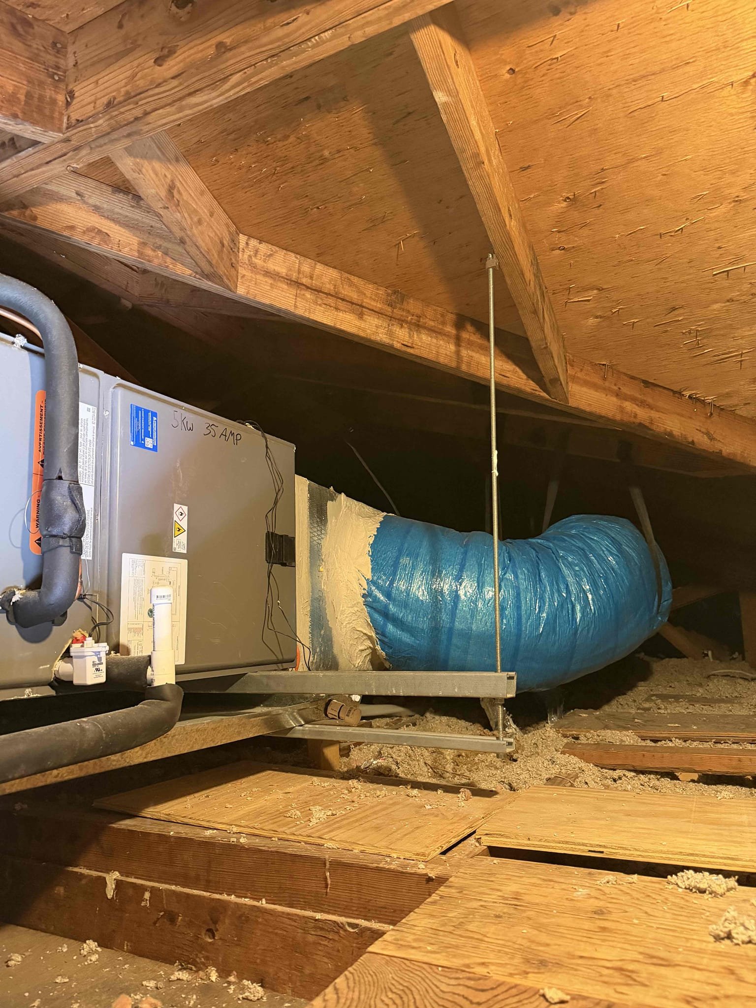Scope of work: 
- Remove all existing duct runs and boots. 
- Use existing supply and return plenum. 
- Use existing grills
- Vacuum out return Plenum of all loose debris. 
- Install ANTIMICROBIAL ducts
- New mixing boxes
- Strap up all ducts
- Seal all ducts
~10 year leak free guarantee (excluding rodent damage). 
100% satisfaction
~ discount off of $10,100
Completed to code requirements. 