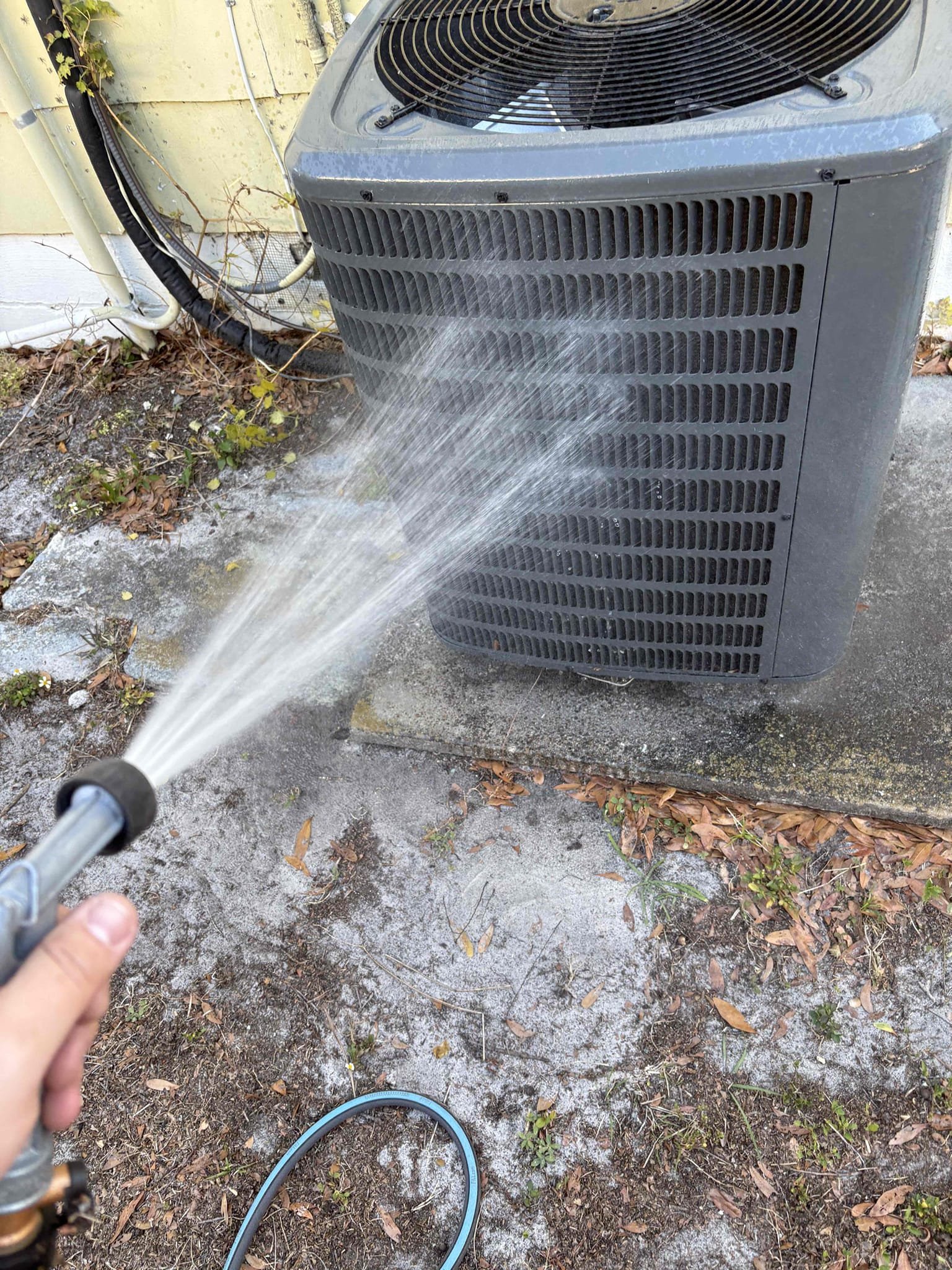 Full System Tuneup 

Non Permitted Install 

Home owner also had previous/current rodent issue

Air Handler Notes 
-no primary safety overflow switch 
-secondary pan no capped 
-drain line lacking insulation 
-bacterial growth accumulating inside air handler (blower wheel)
-plenums not sealed properly 

Outdoor Unit Notes 
-no hurricane tie down straps 
-outdoor disconnect broken

Ducting Notes 
-damaged 7” flex 
-damaged main trunk flex 
-ducts not sealed properly 

Refrigerant lines not sized properly for system 

Home is also lacking insulation 

Bathroom fan on operable (vented in attic/exposed high voltage) home owner states it’s been disconnected 