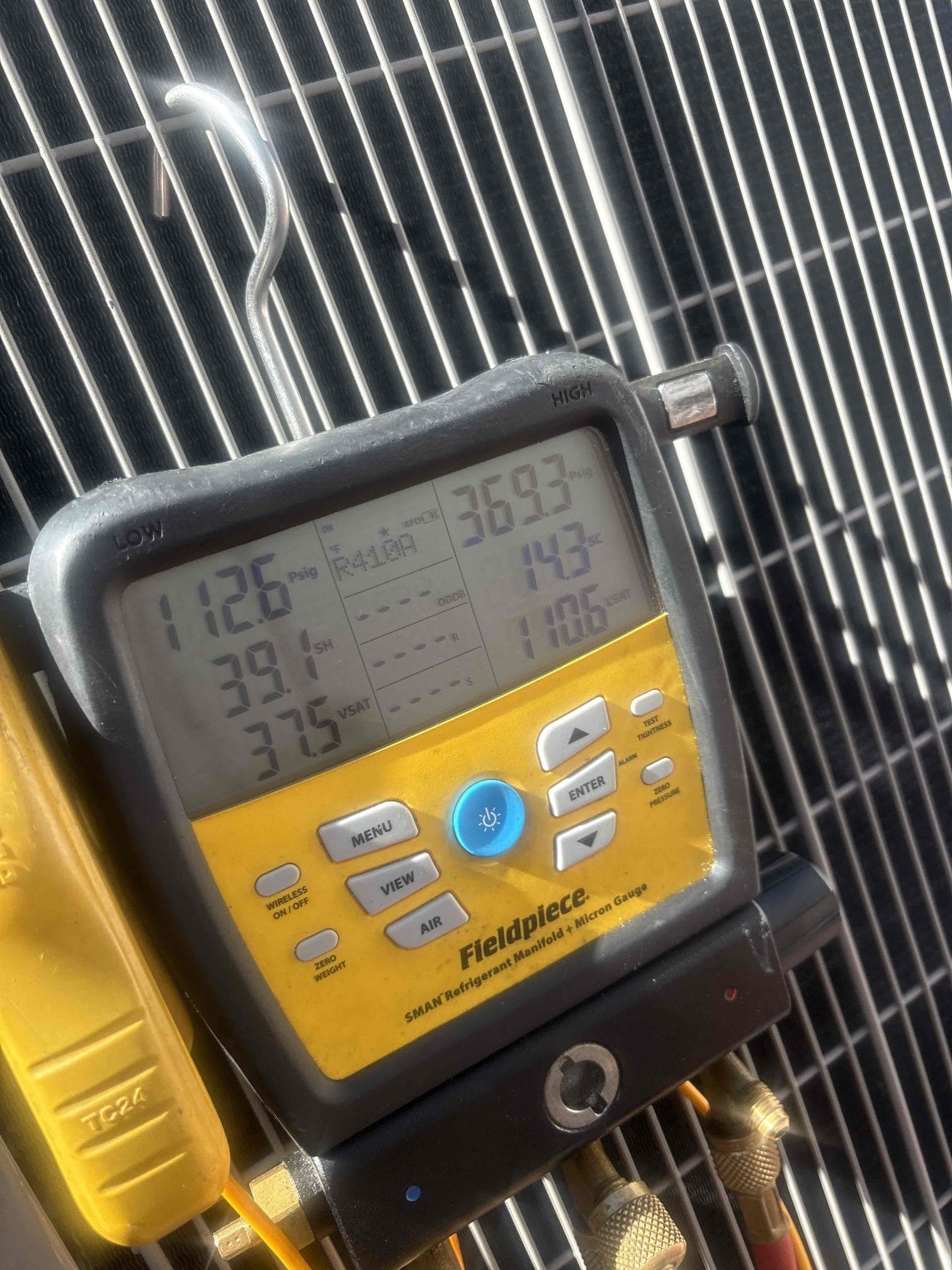 Home owners state when running heat the outdoor unit would short cycle and begin to freeze up. Stated indoor started to blow tempid air. 

Potential outdoor piston clogged 

Found system reading out of specs subcool of 10. Charged system back to specs. Will monitor if potential leak. 