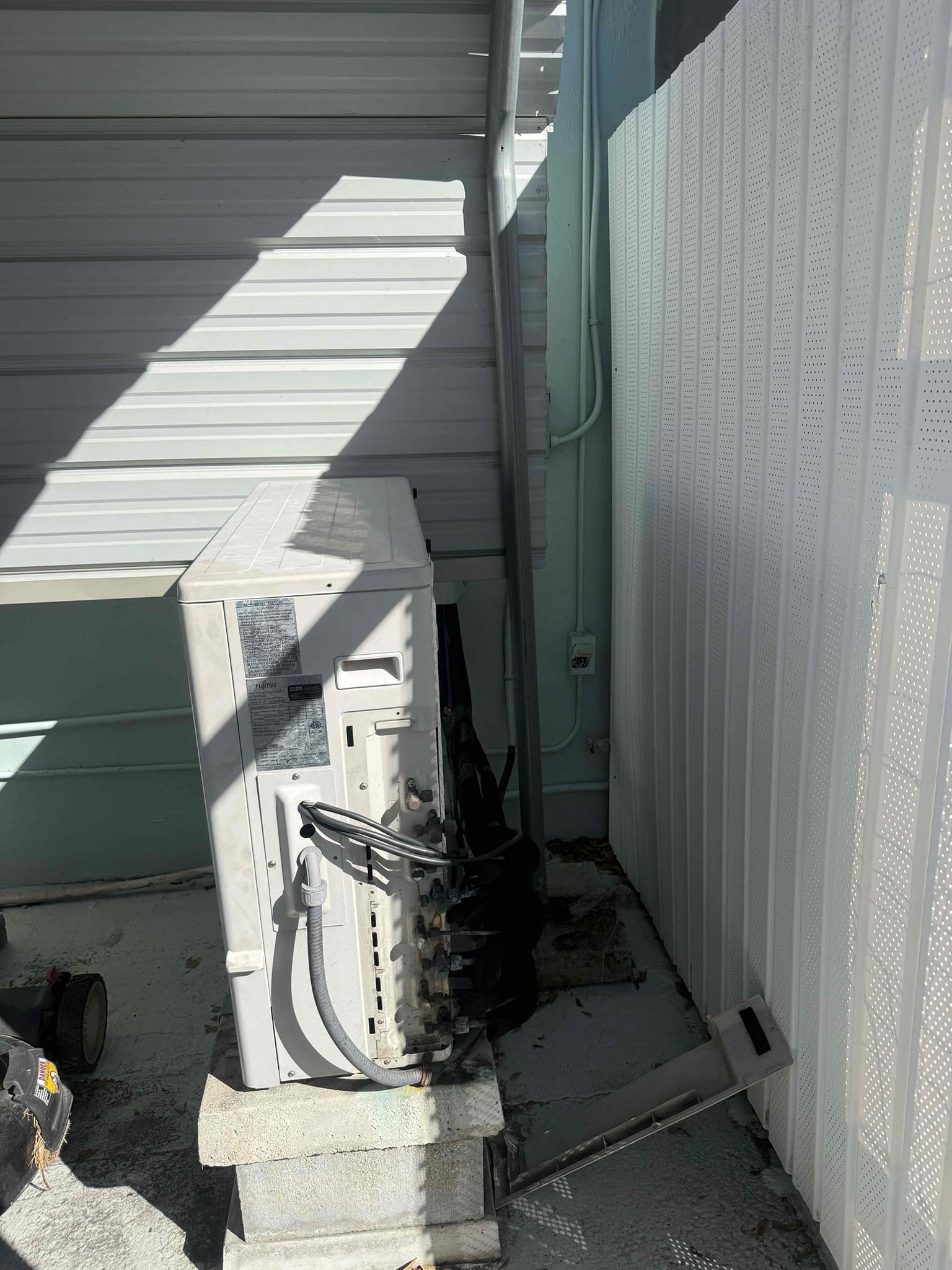 On arrival found front mini split not cooling due to low refrigerant error code. Added refrigerant to system to bring pressures up and performed leak search on system. Found all 3 evap coils leaking and flare connections outside. Unit is not under warranty. Due to age and condition we recommend to perform full system replacement. Unit does cool and heat at this time to the best of its ability. Will submit estimate for system replacement. 