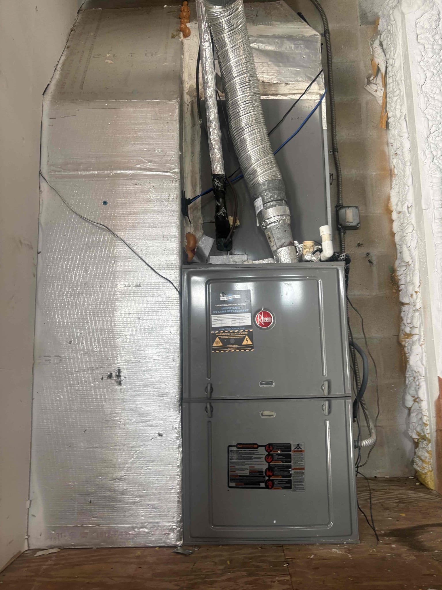 Replaced furnace motor and sealed interior plenum with mastic. Verified system operations. 