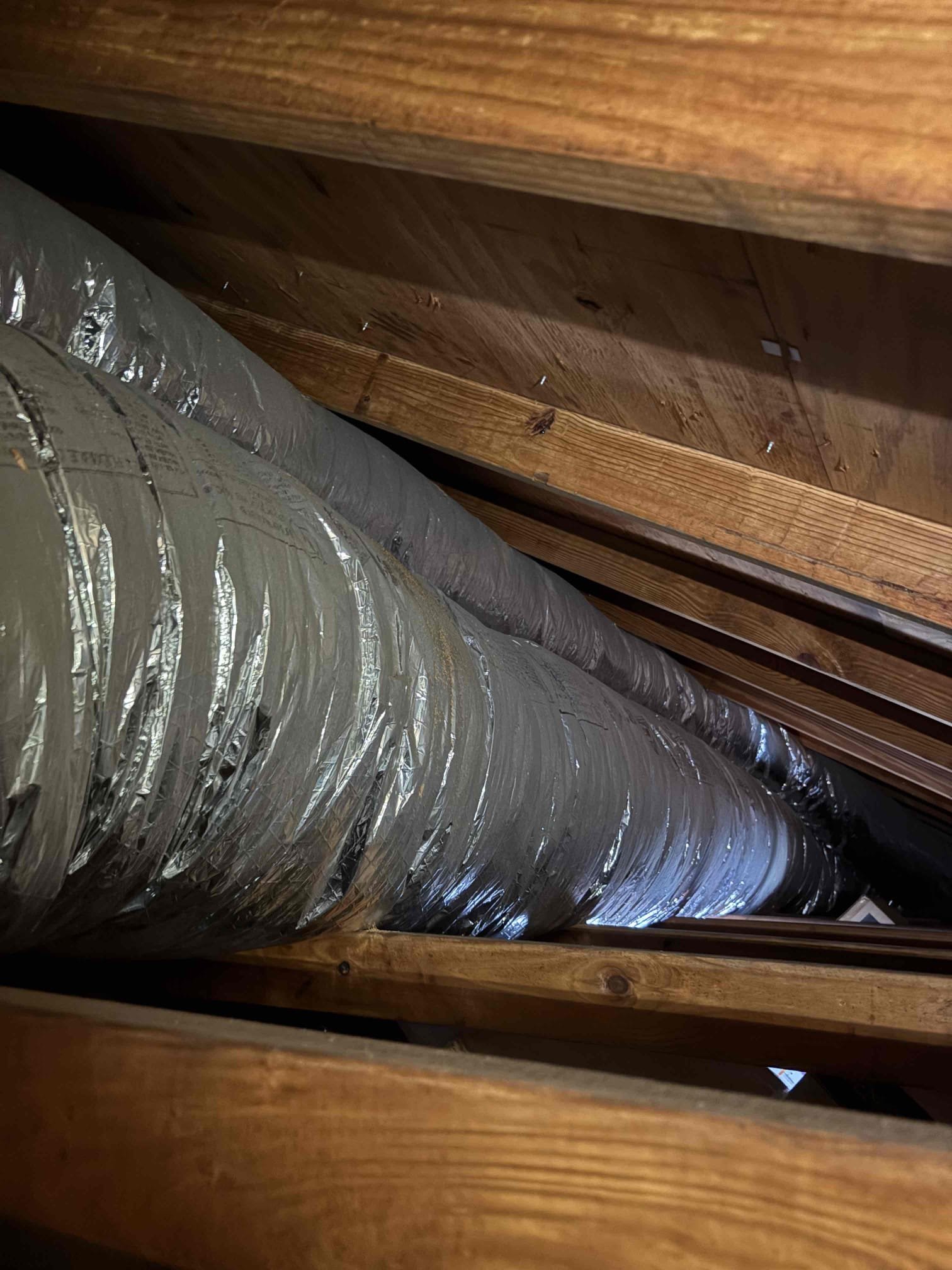Home owner concern about smell when system kicks on. Inspected air handler coils and blower wheel. Both in great condition. New 4” media filter. Found some growth on wiring and insulation. Cleaned insulation and wiring. Added pan tab to help with buildup. 

Cut a small hole in supply plenum. Found growth in plenum. Inspected all ducting. Ducts are in good standing and strapped properly. Ducts are not mastic sealed. Also found 50ft mixing box (duct board) throughout attic. 

Explained that we could replace the supply plenum and add an air scrubber to help with growth/dander. Home owner not interested in new ducts or replacing large mixing box. Explained we can fog/sanitize ducts. 

Would also recommend adding single bulb air purifier to air handler to mitigate growth. 

4T AH
3.5T Condenser 