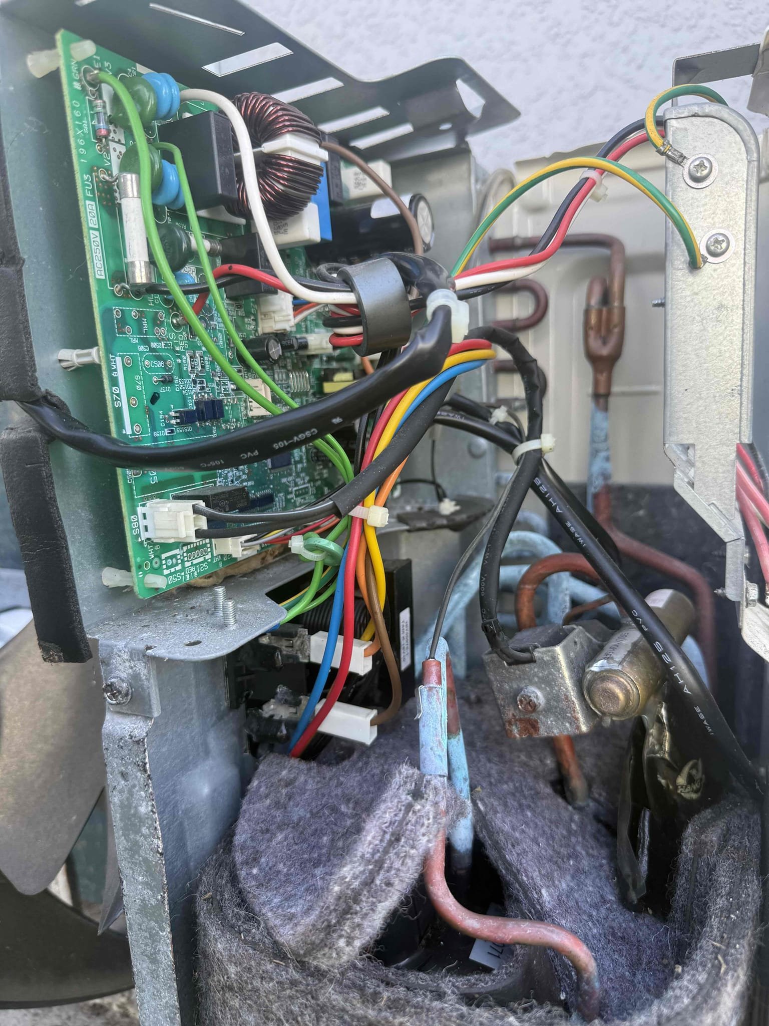 Found mini split not working due to communication error caused by shorted electrical components from flooding. Due to condition of unit, a repair option for unit is unavailable. We recommend a full system replacement for proper guarantee. Unit is not cooling at this time. 