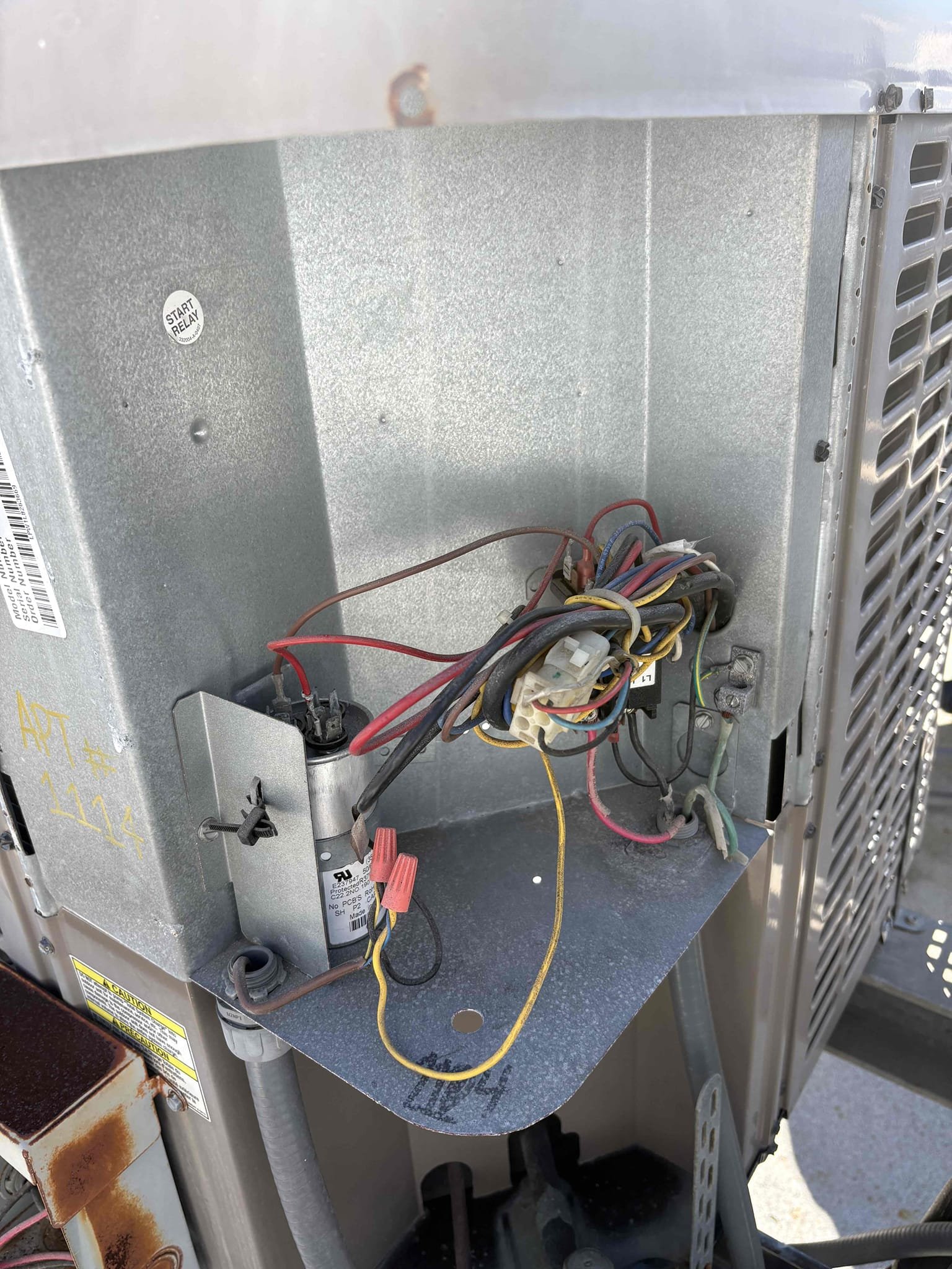 Front Draw Air Handler Located in Bathroom Closet 

Outdoor Condenser Located Top Floor to Roof Ladder Rack

Perfumed System Tuneup 

Tested Heating 

Tested Cooling 

Inspected Air Handler Coils (Light Dust)

Inspected Blower Wheel (Light Buildup)

Tested Temperature Splits 

Treated Drain Pan & Line

Wiped Down Air Handler 

Verified Thermostat Operations

Checked Filter (Recently Changed)

Inspected Outdoor Coils 

Compressor Amps 

Motor Amps

Inspected Contactor

Tested Capacitor 

Inspected Filter Drier

Cleaned Outdoor Service Panel

Tightened Connections

Outdoor High Voltage Disconnect and Pull Switch (Currently no face plate, pull switch show signs of arking and poor connections) would recommend replacing outdoor high voltage disconnect 

Unit is operating within manufacture specifications 