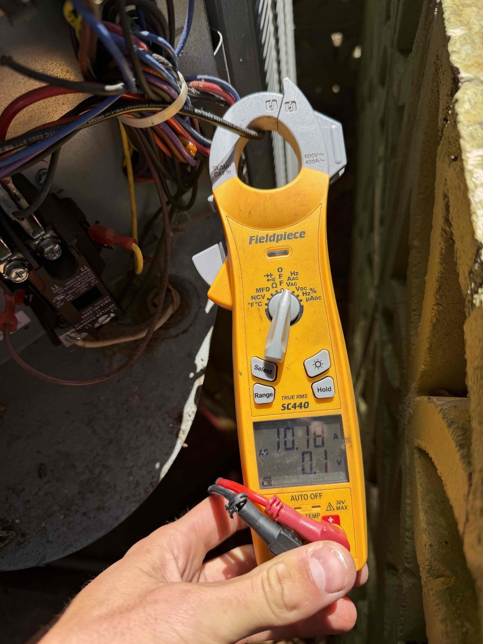 Performed Maitenence on system. Cleaned/treated drain line and primary drain pan. Cleaned condenser coils. Evaporator coils are clean. Verified safety float switch functionality. Checked amp draw on compressor. Checked amp draw on fan motor. Checked capacitor is within factory range. Inspected Contactar. Made sure all connections are tight. System is cooling with a 22° temperature split at this time.

Found growth on the indoor blower wheel and inside air handler unit. Recommended a blower pull and clean as well as installing a UV system to prevent growth from returning. 