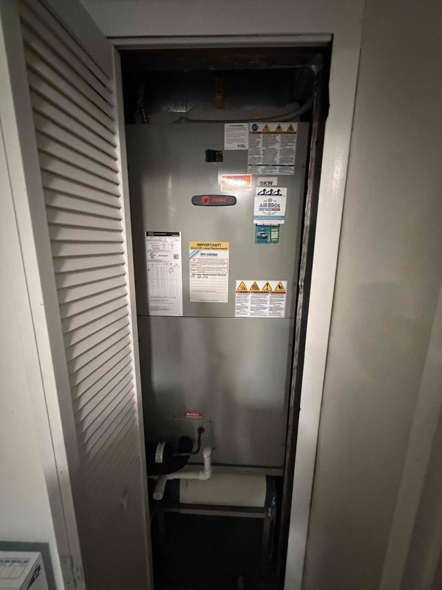 Performed Maitenence on system. Cleaned/treated drain line and primary drain pan. Cleaned condenser coils. Evaporator coils are clean. Verified safety float switch functionality. Checked amp draw on compressor. Checked amp draw on fan motor. Checked capacitor is within factory range. Inspected Contactar. Made sure all connections are tight. System is cooling with a 20° temperature split at this time.
Found bad UV light that client says has been out for years. Unit is very clean. 
Found read lizard on capacitor. Removed lizard and tested capacitor. 
No other recommendations at this time. 
Chances filter with supplied media filter. 