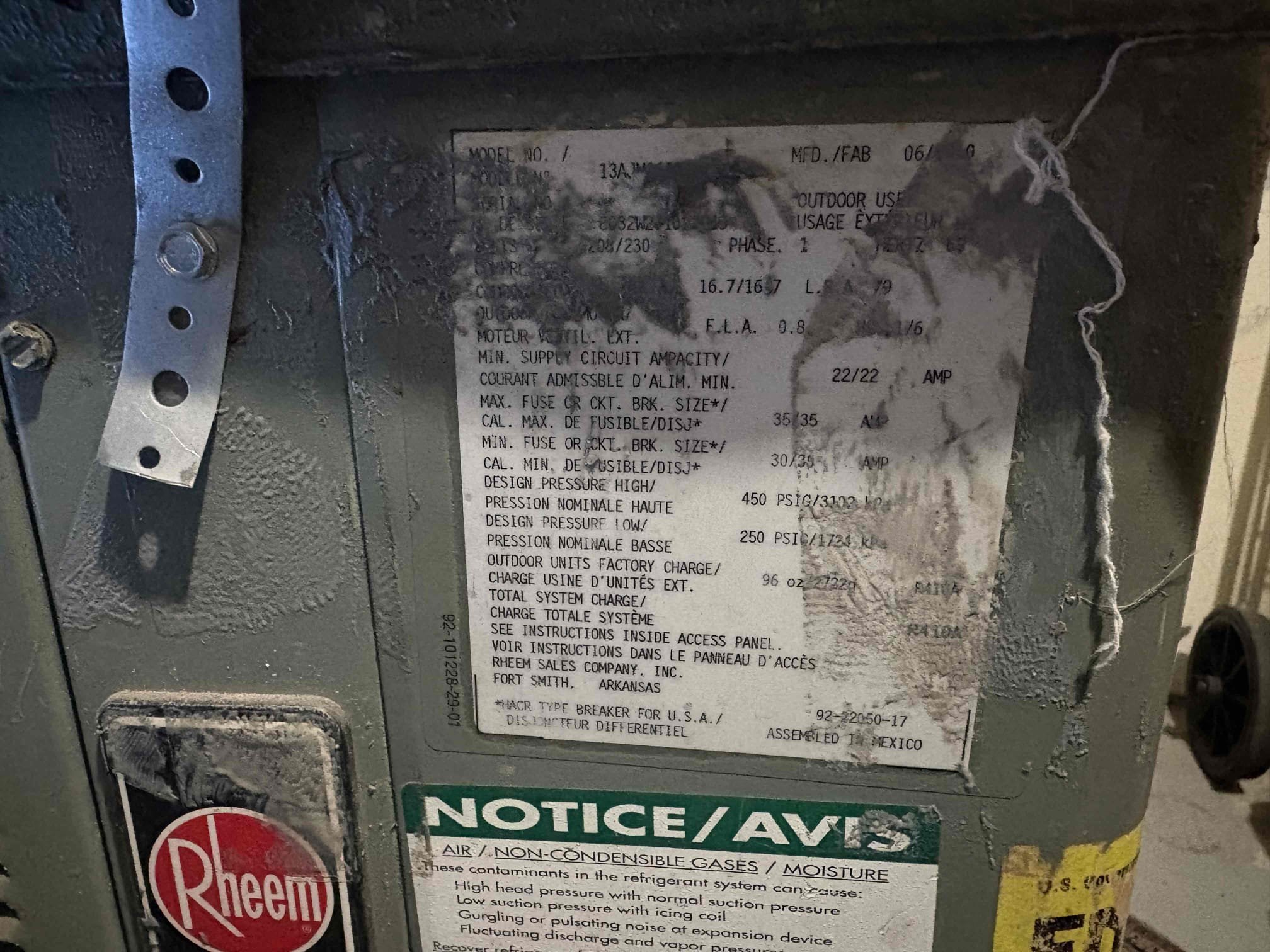 Full System Tuneup 

Checked Thermostat Operation 

Checked Filter 

Inspected Air Handler Coils 

Tested Heater Kit 

Treated Drain Line

Added Pan Tab 

Inspected Blower Wheel & Assembly 

Checked Capacitor 

Inspected Contactor

Tested Compressor Amps

Tested Motor Amps

Checked Temperature Splits 

Notes 
-outdoor motor pulling high amps (potential failure)
-outdoor contactor starting to pit/rust
-indoor blower motor has debris built up (potential pre mature motor failure)
-temp splits low (low refrigerant)

Went over options for replacement. Home owner is not here full time and wants to schedule install end of April. Will need to fill out paperwork from HOA. 