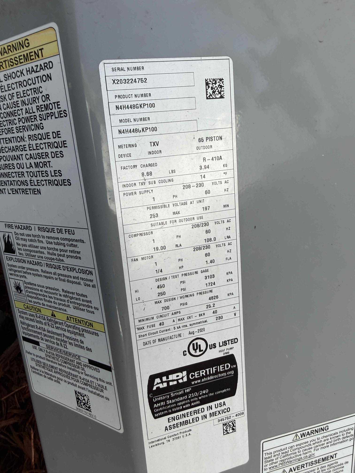 Client states that condenser makes loud noise consistently. Made sure that it was not the defrost function. Could not get condenser to re-create noise while here. Revisited previous estimate for capacitor replacement as fan motor is now over camping and the fan side of the capacitor is still weak. Replaced capacitor and got fan motor amp draw under its max rating. System is cooling properly at this time. On startup the compressor is pulling higher amps than it is rated for. Advised client that this means their compressor is having a hard time starting up and possible issues may arise in the future.