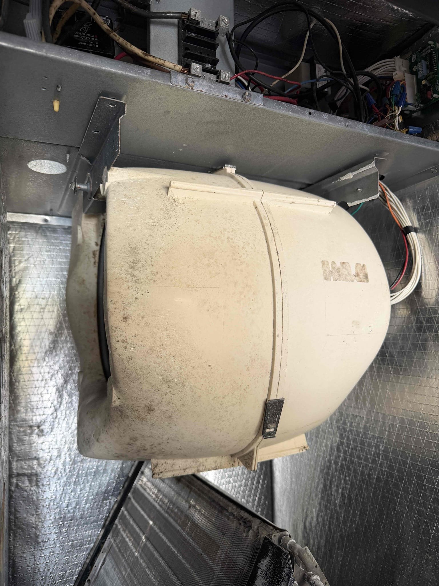 Removed and cleaned blower assembly. White plastic blower housing is embedded with stains that are not possible to remove at this time. Everything is clean and sanitized with just some discoloration from deep stains in the plastic grooves/scratches. 
Installed safety float switch and tested function. 
Signed client up for Maitenence agreement. 